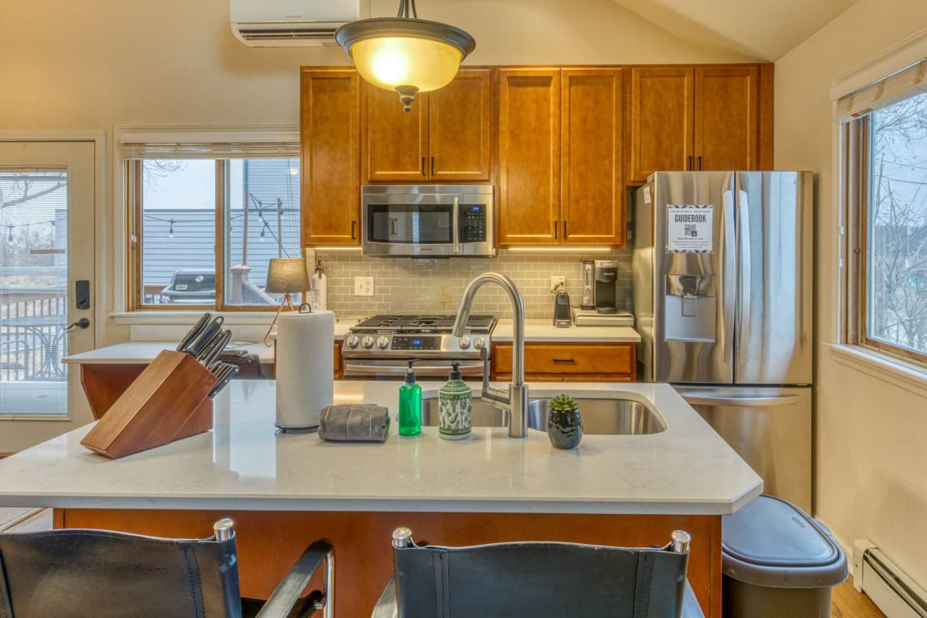 Attached Guesthouse Kitchen with island