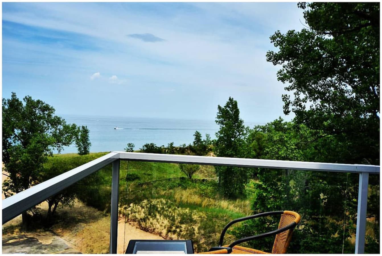 Relax on the Ship’s Bow Deck and enjoy the unspoiled view of the Indiana Dunes National Lakeshore.