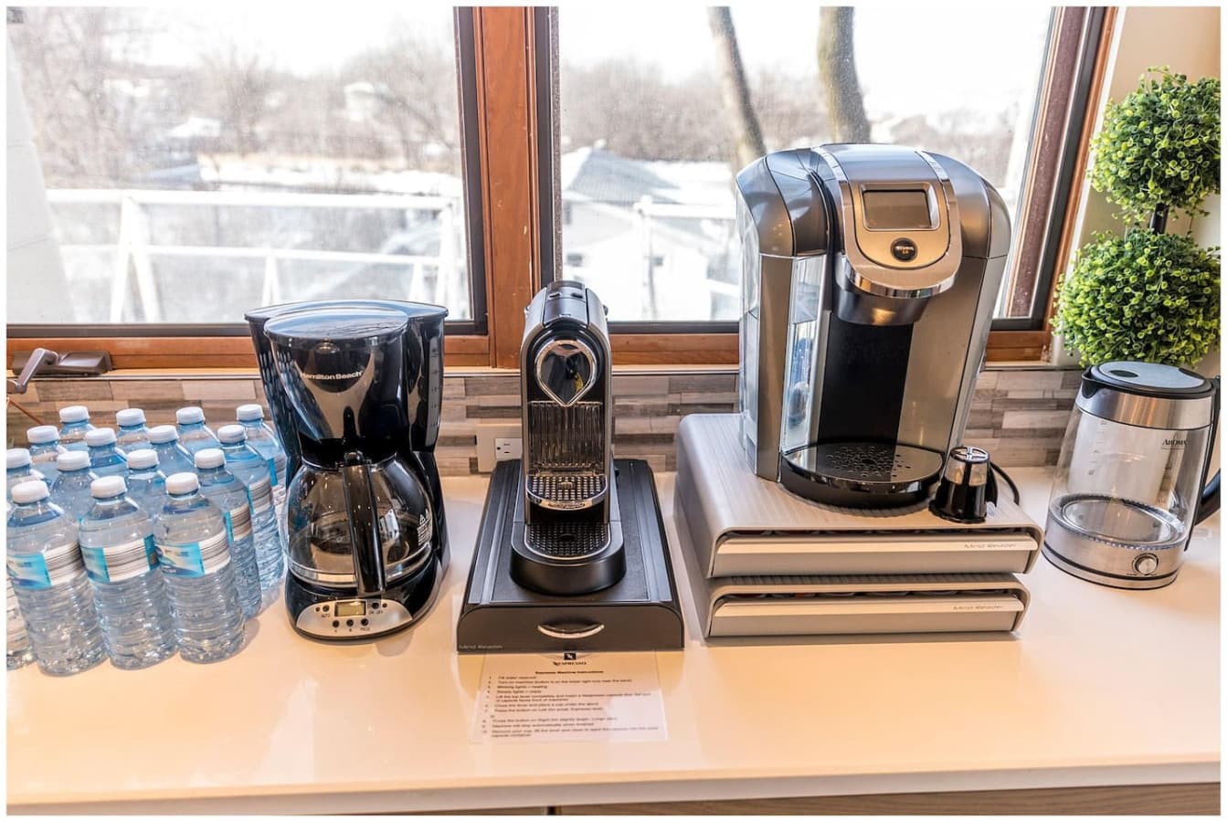 The Gourmet Kitchen features a full coffee and espresso bar.
