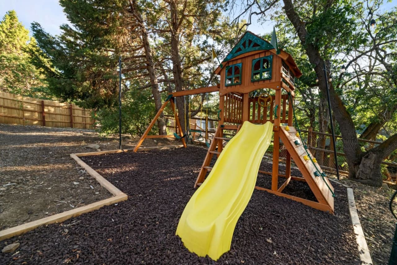 During summer let your kids get all their wiggles out with our brand new 13ft x 15 ft children's play ground which is surrounded by sting lighting to light up the evening and add beautiful ambiance to the yard during sunset. In the yard you will also have
