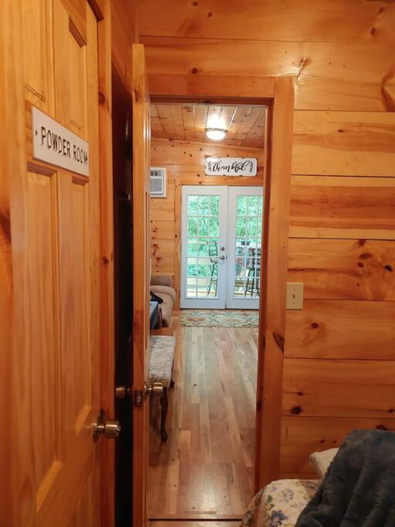 View from bedroom to show there are no steps inside the home.
