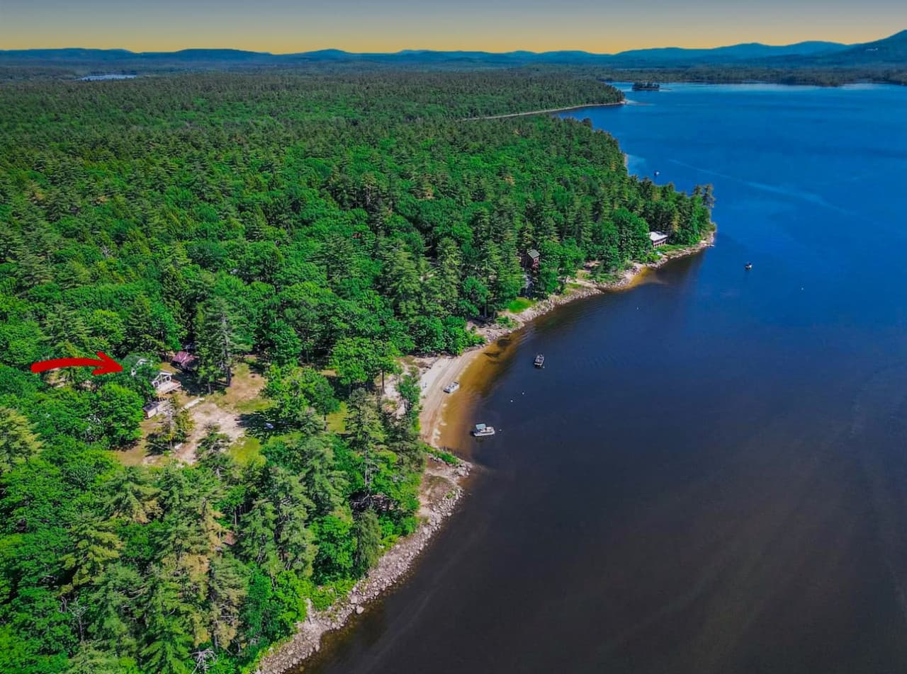 Private beach on Lovewell Pond