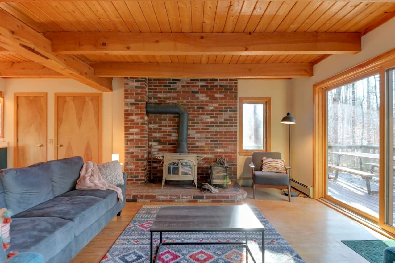 Wood burning stove will warm you after you explore the mountains