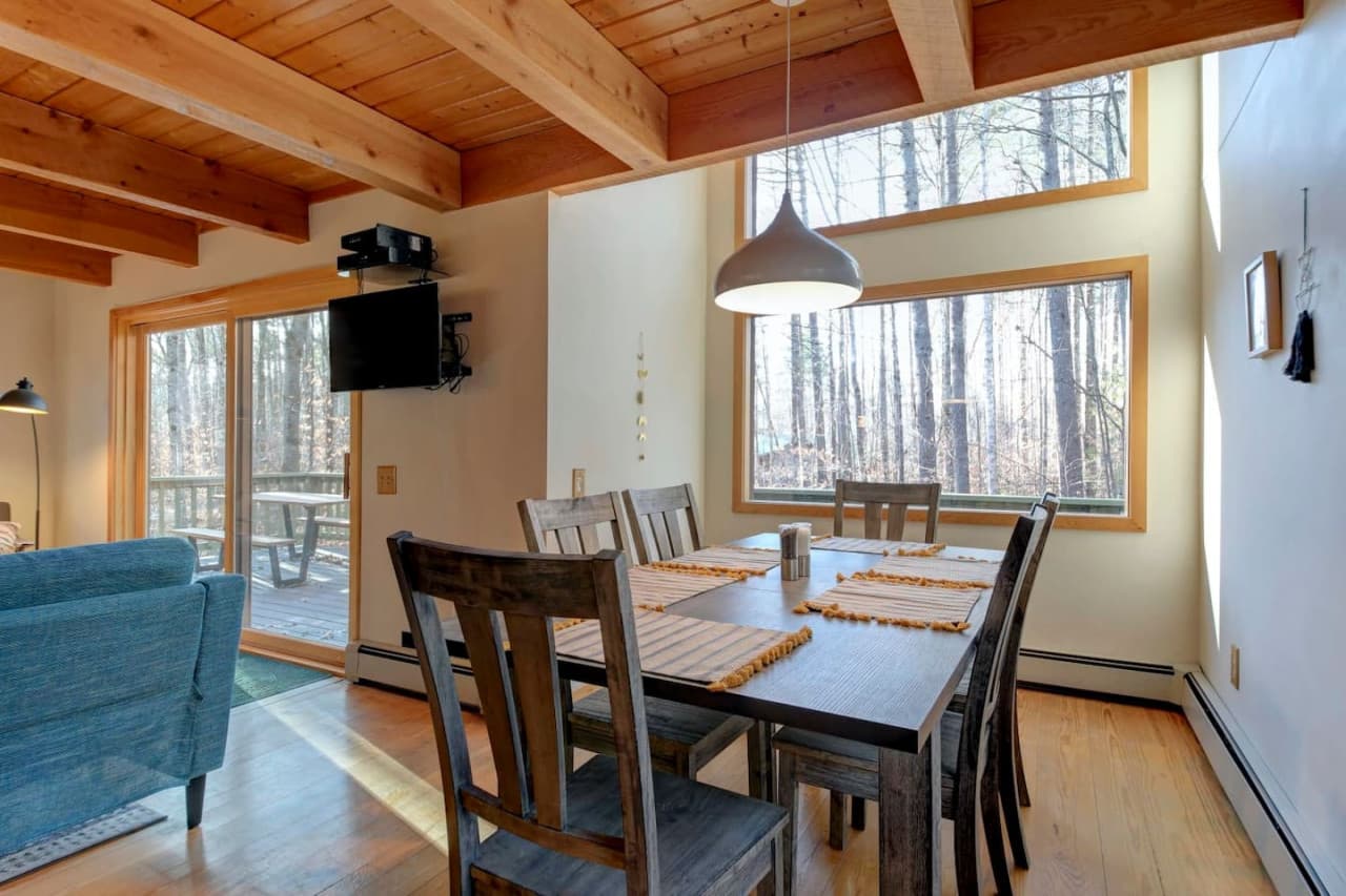 Enjoy a meal together! The table seats six