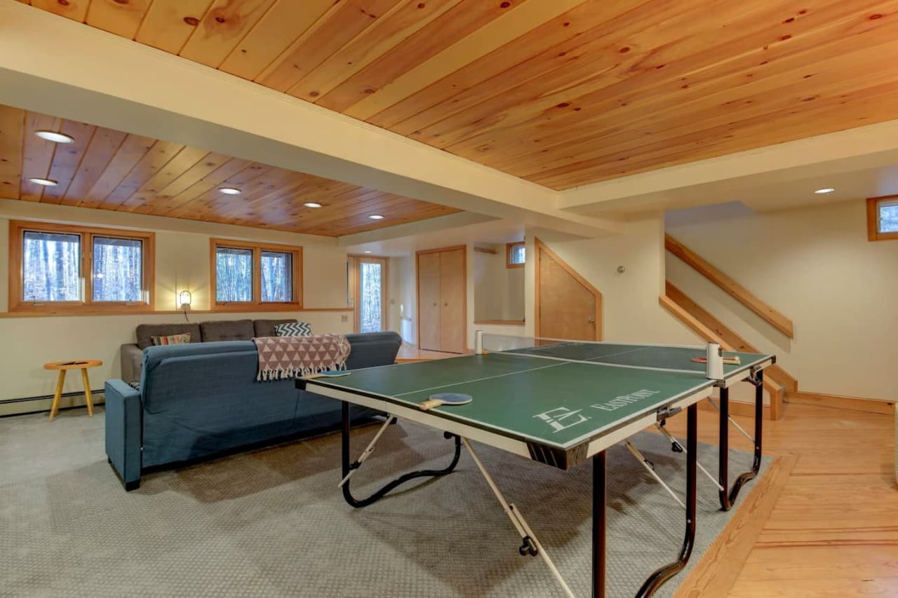 Basement space has walk out access to the backyard fire pit.