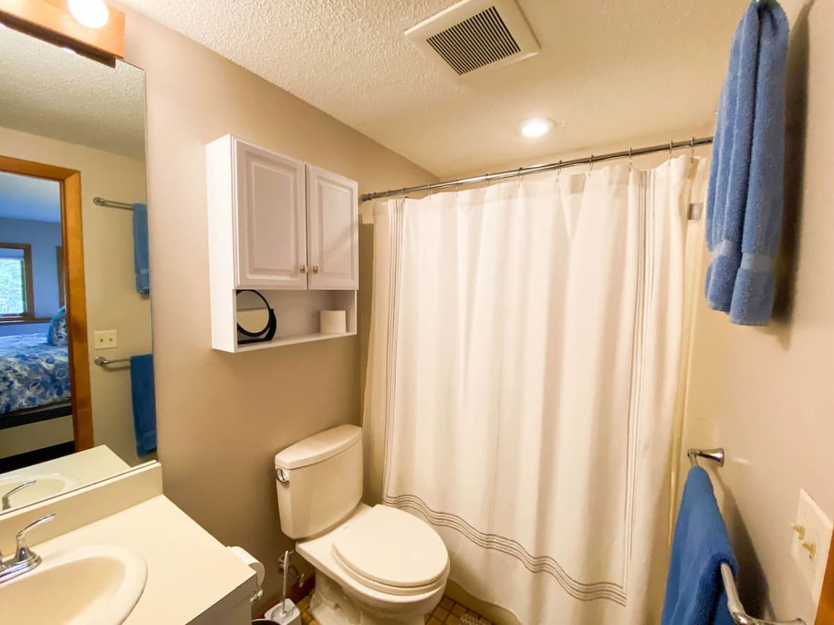 Master bathroom connected to master bedroom