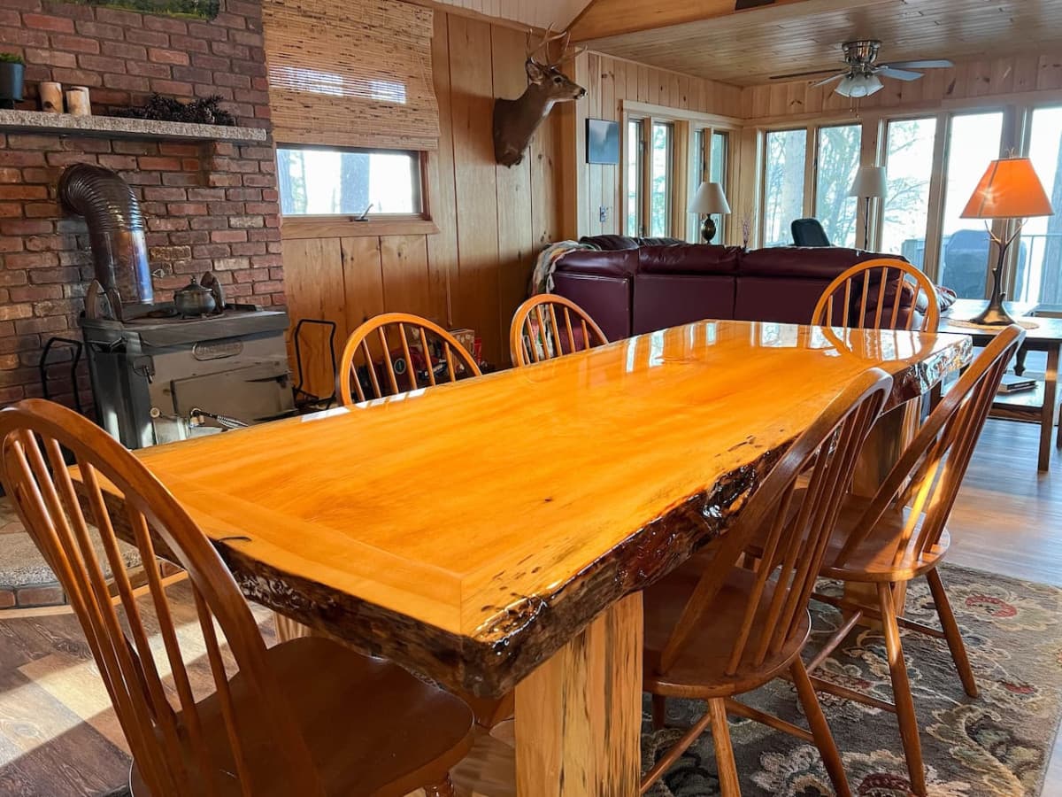 Solid wood live edge dining room table