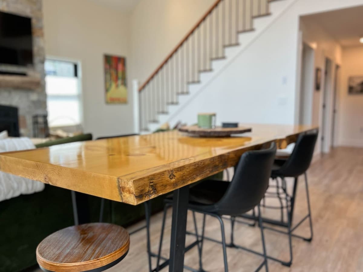 Solid wood, live edge dining room table