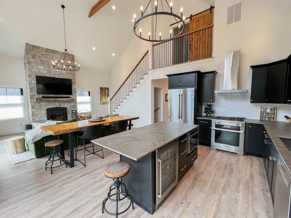 Open concept kitchen with everything you need to cook a meal!