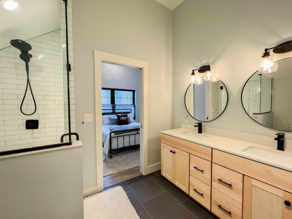 luxury high end master bathroom