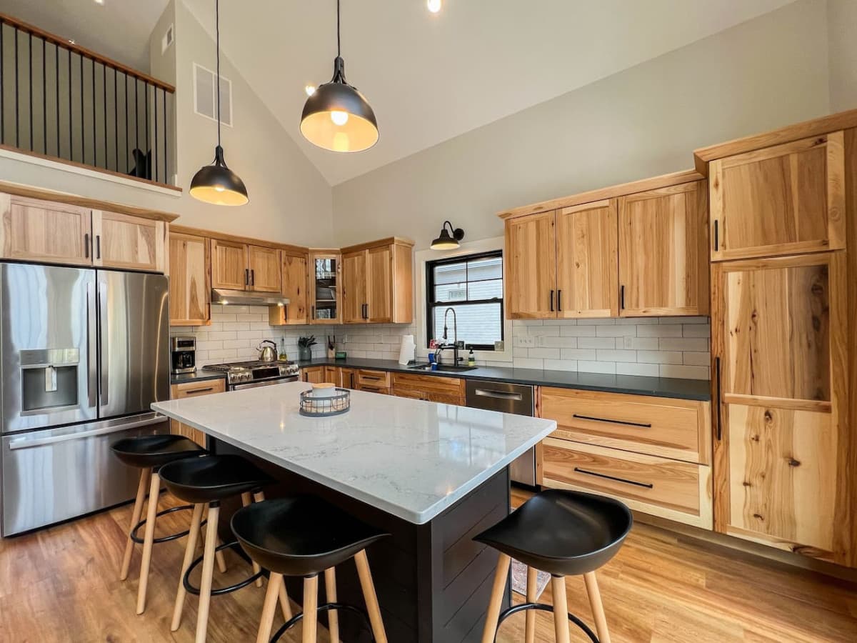 High end kitchen with everything you will need to cook a meal