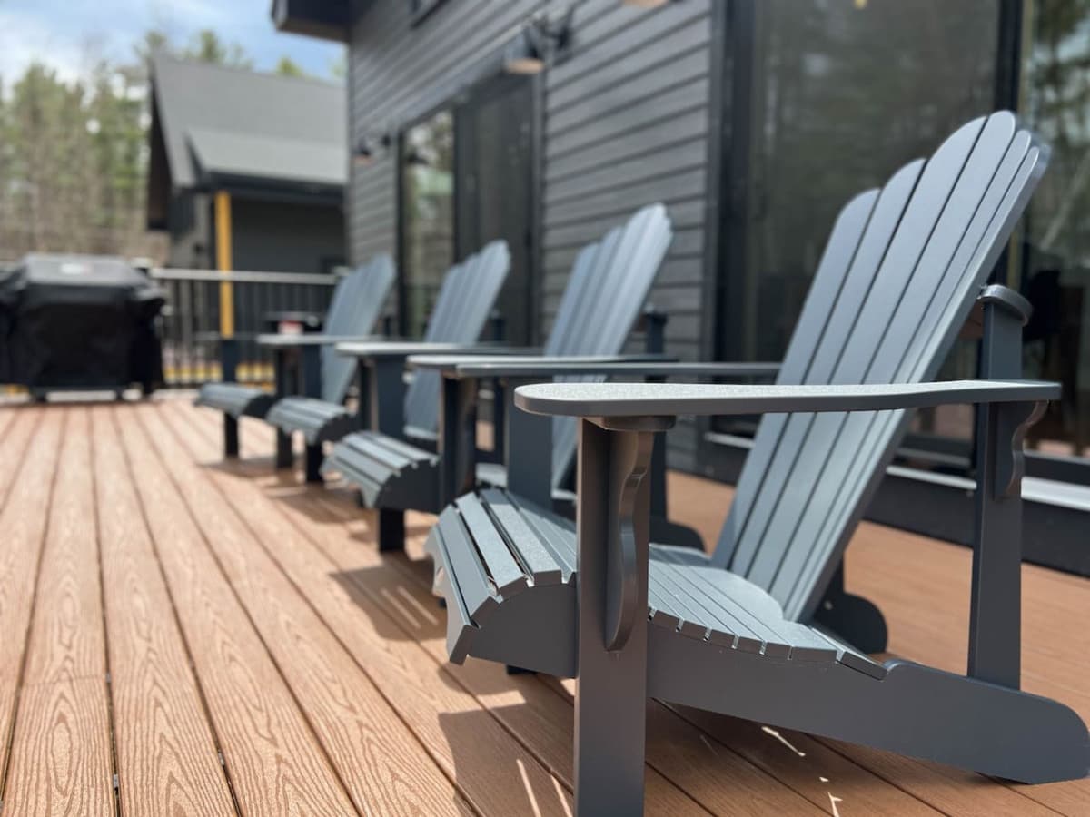 relax on the deck with the sounds of the rushing brook!