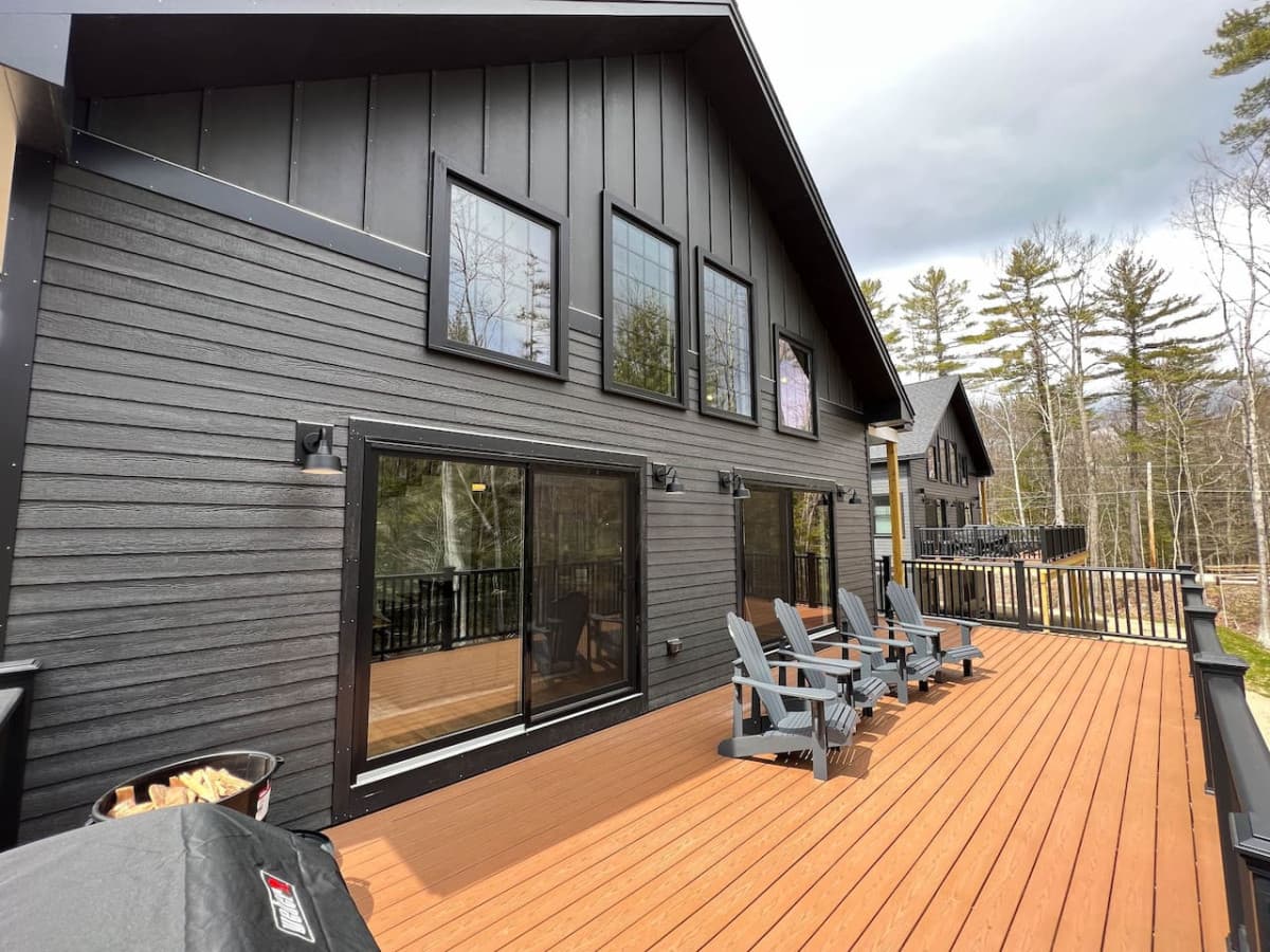 relax on the deck with the sounds of the rushing brook!