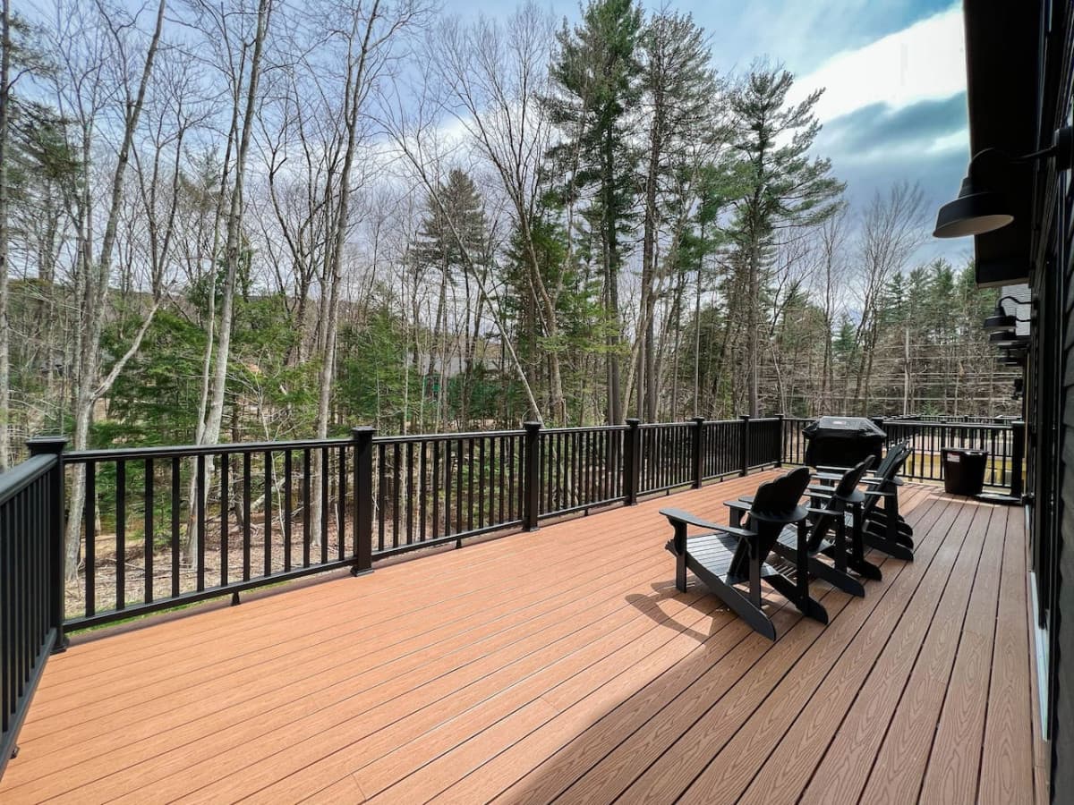 relax on the deck with the sounds of the rushing brook!