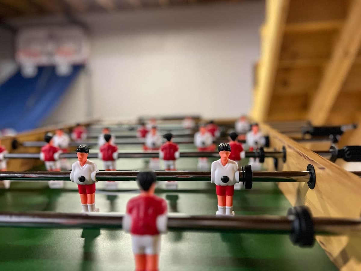 Our lower level with foosball, pool, ping pong, chess and Pop A Shot Basketball!