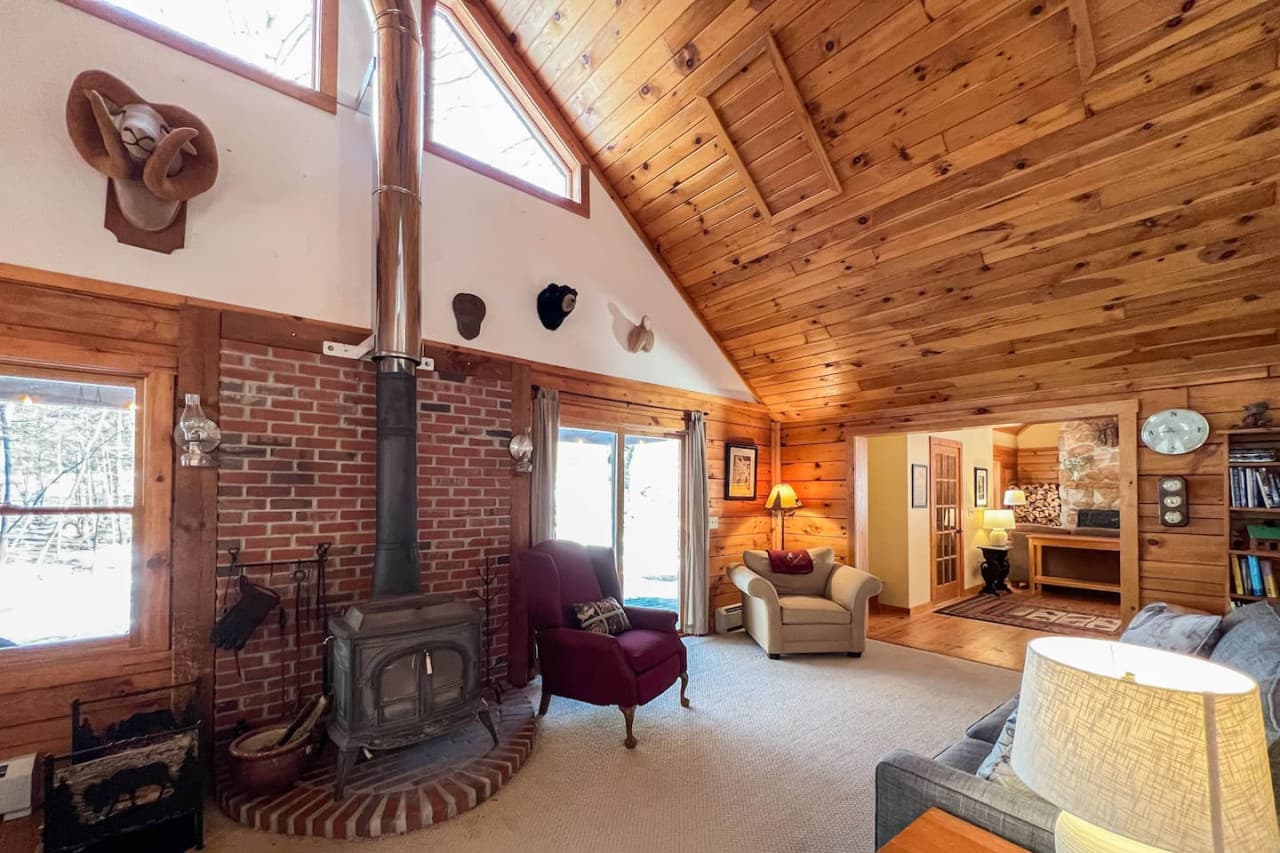 Our wood burning stove can warm the chill right out on a cold night after a long day of winter fun!