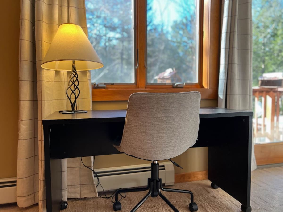 Great spot to "work from home." This desk is located in the first Master Bedroom - away from the rest of the house and overlooking a quiet and peaceful backyard.