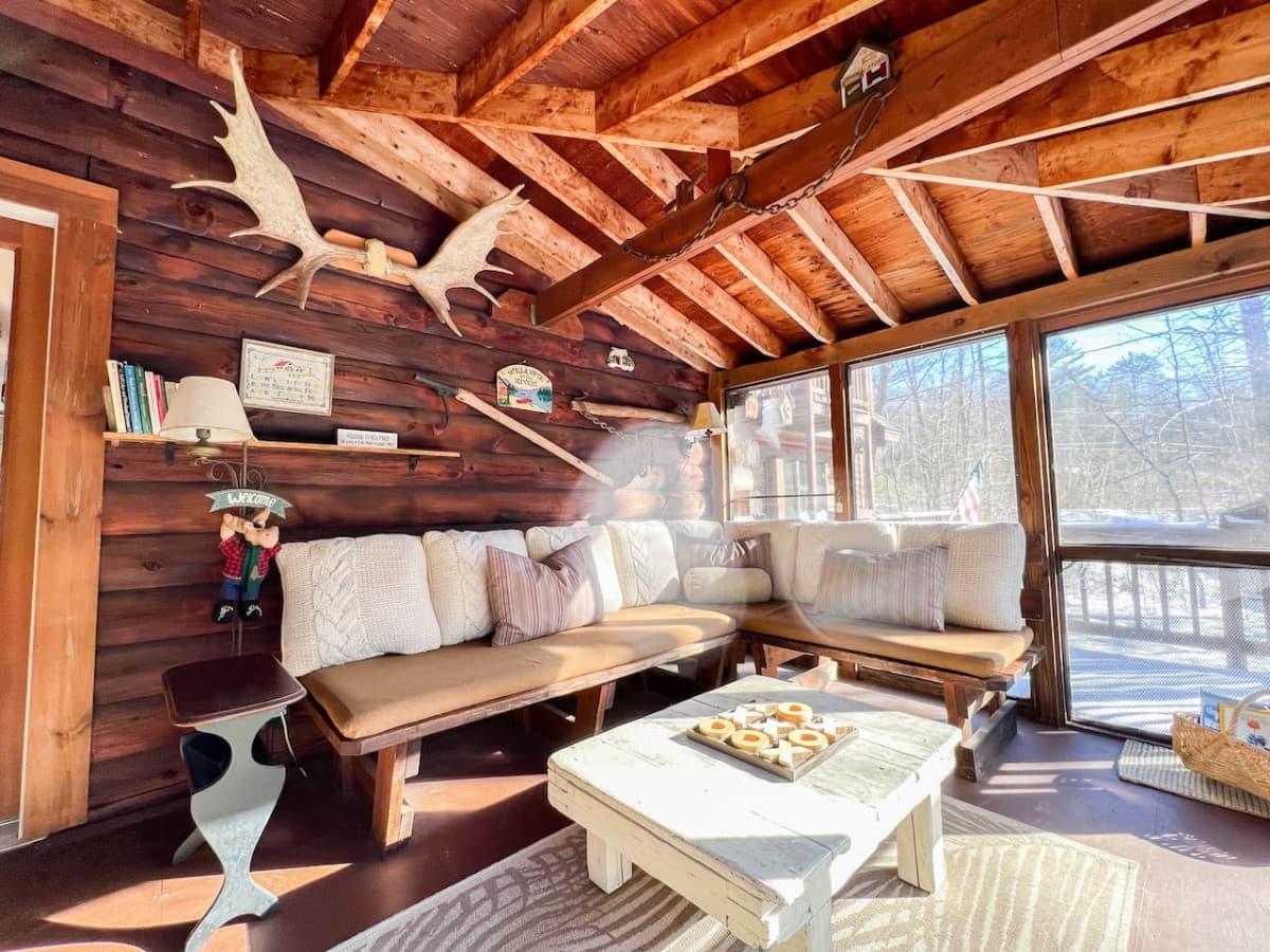 With three doors - the porch connects the entire home. Grab a book and cozy up, or play a game with friends.