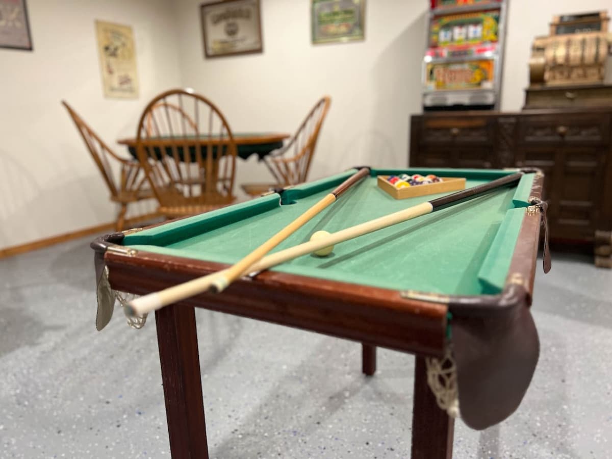 This mini-pool table is perfect for kids learning the game.