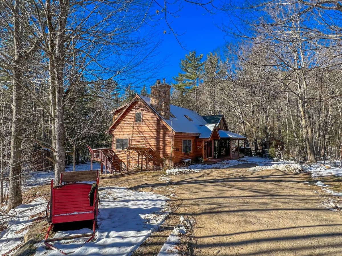 You know you've arrived to the right home when you see the red sleigh that has been in our family for years! Be sure to take a photo and tag #walkermountainhouse