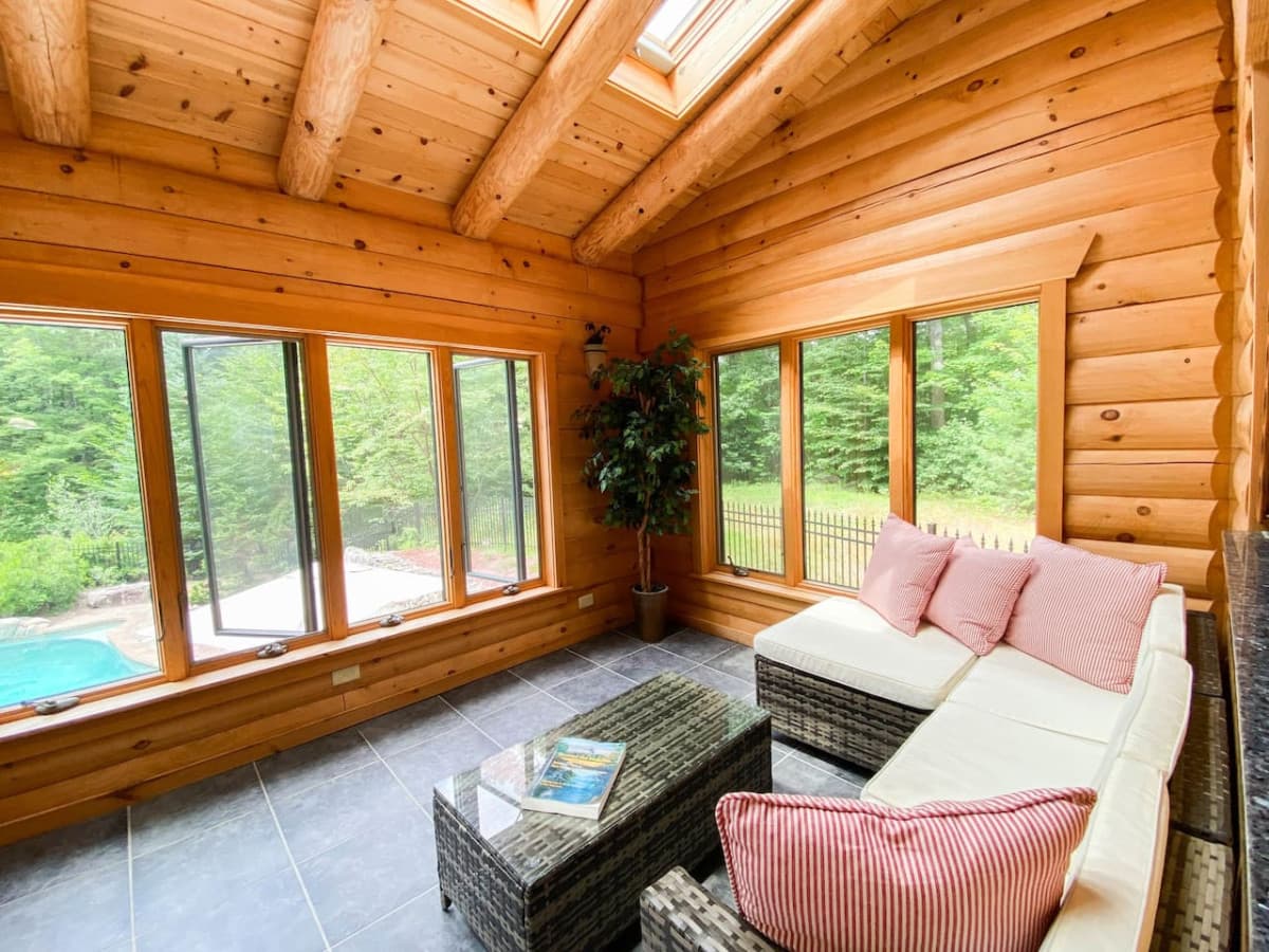 Sunroom looking out to the backyard