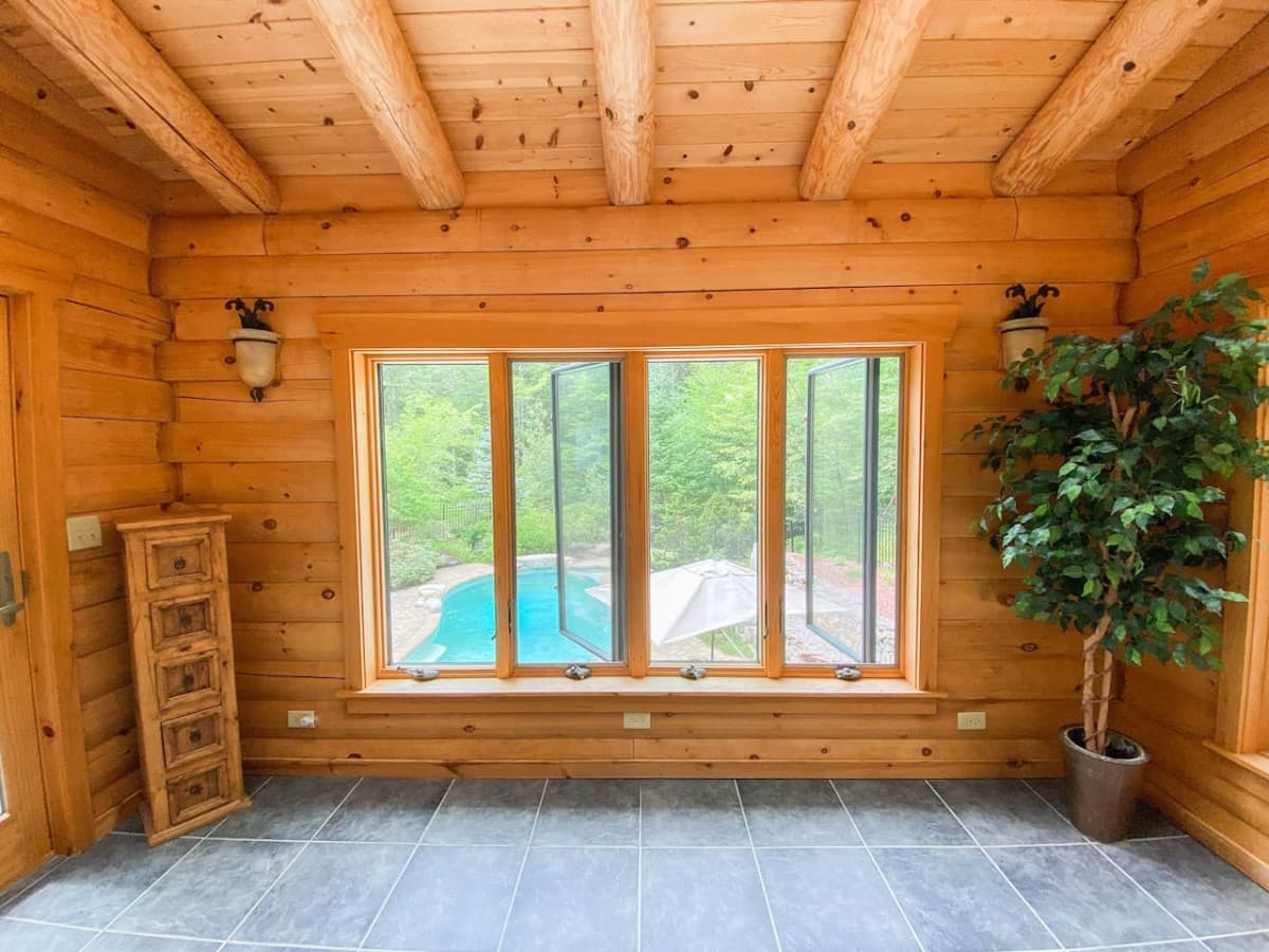 Sunroom looking out to the backyard