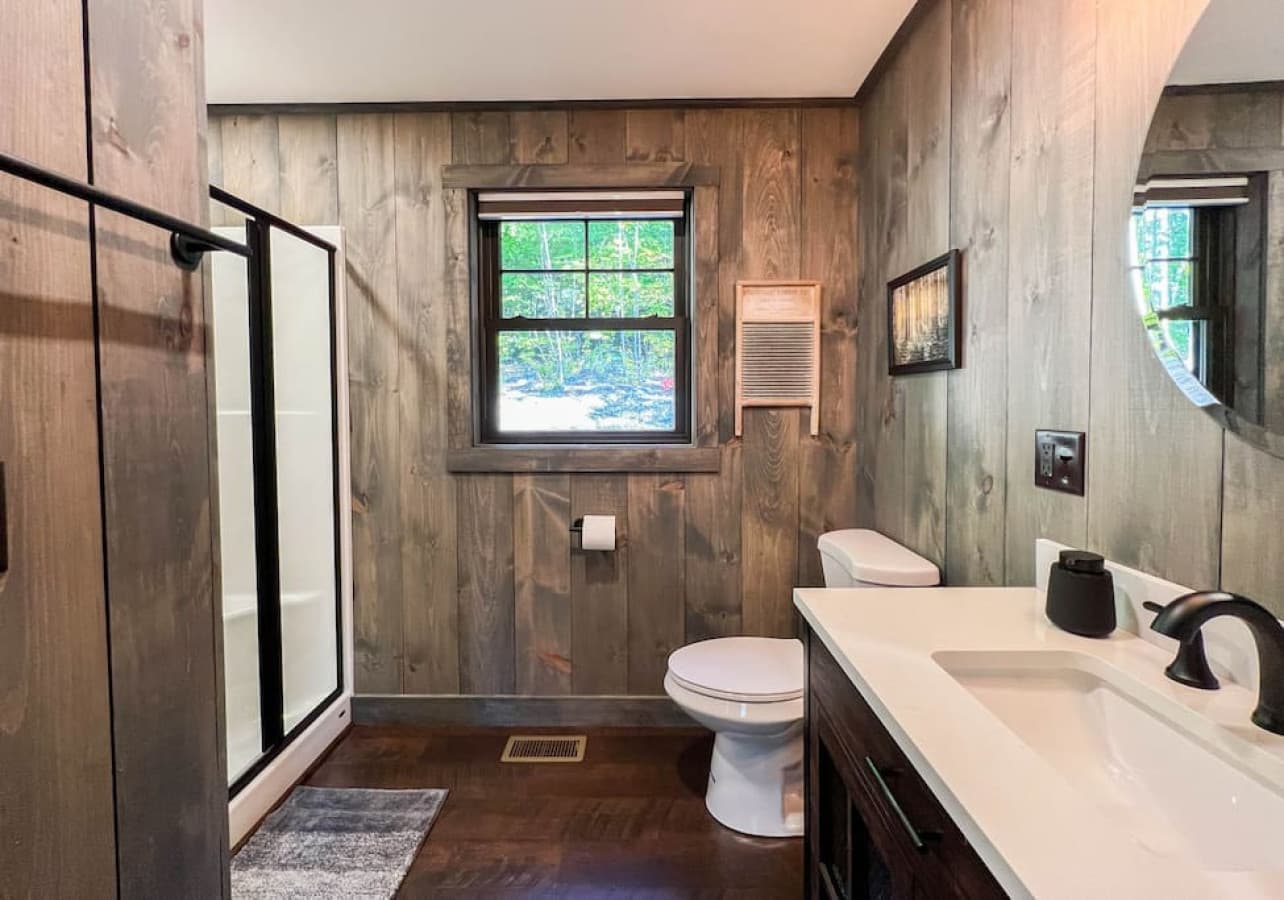 Full bath with glass shower