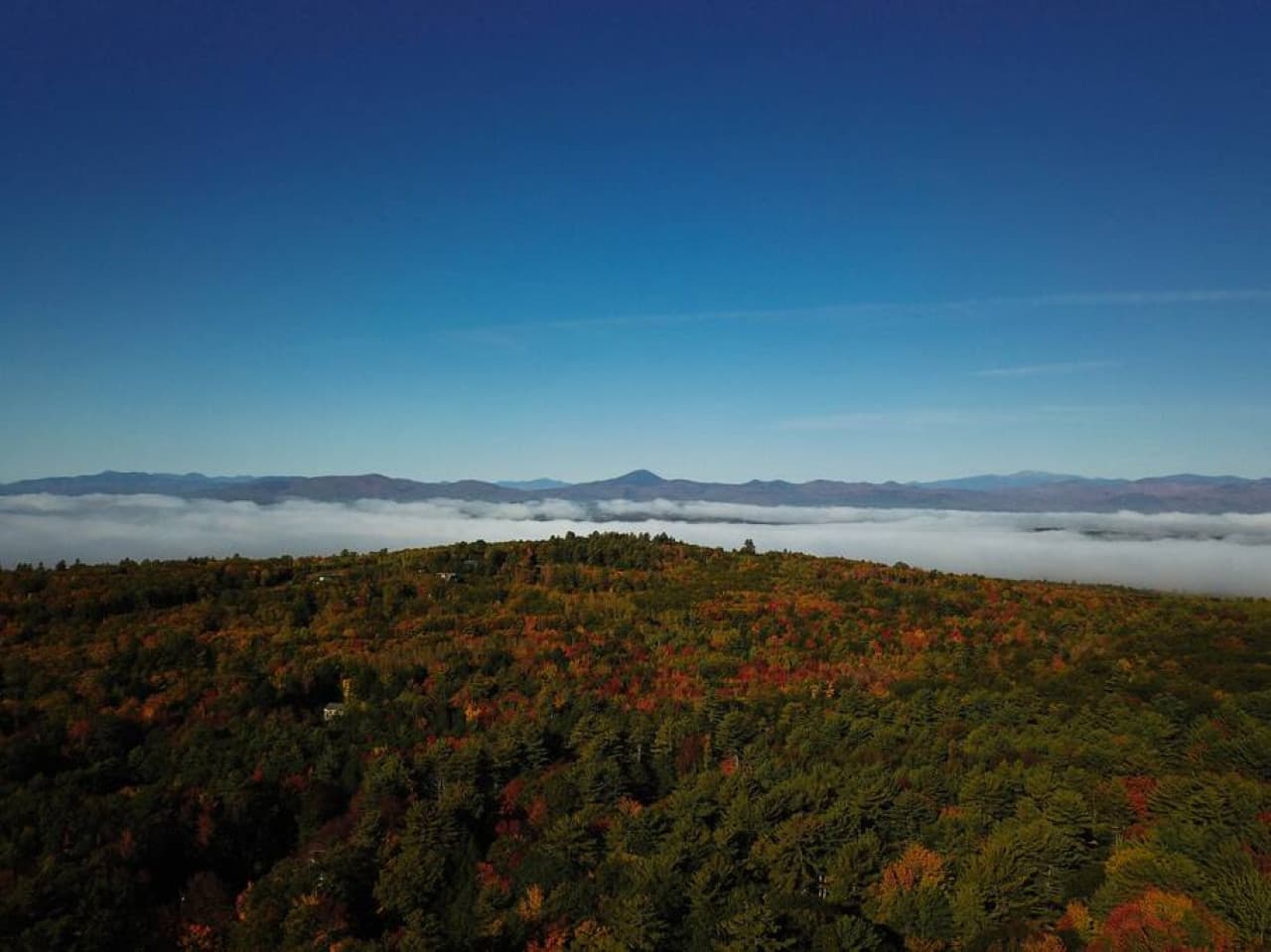 Bridgton from the sky in October