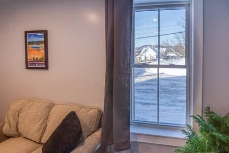 Relax at the end of the day on two comfortable love seats and use the 46" smart TV.