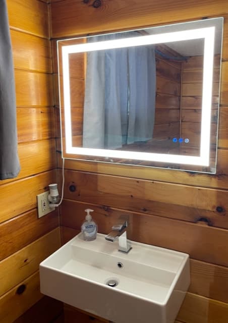 anti fog bathroom mirror with lights 