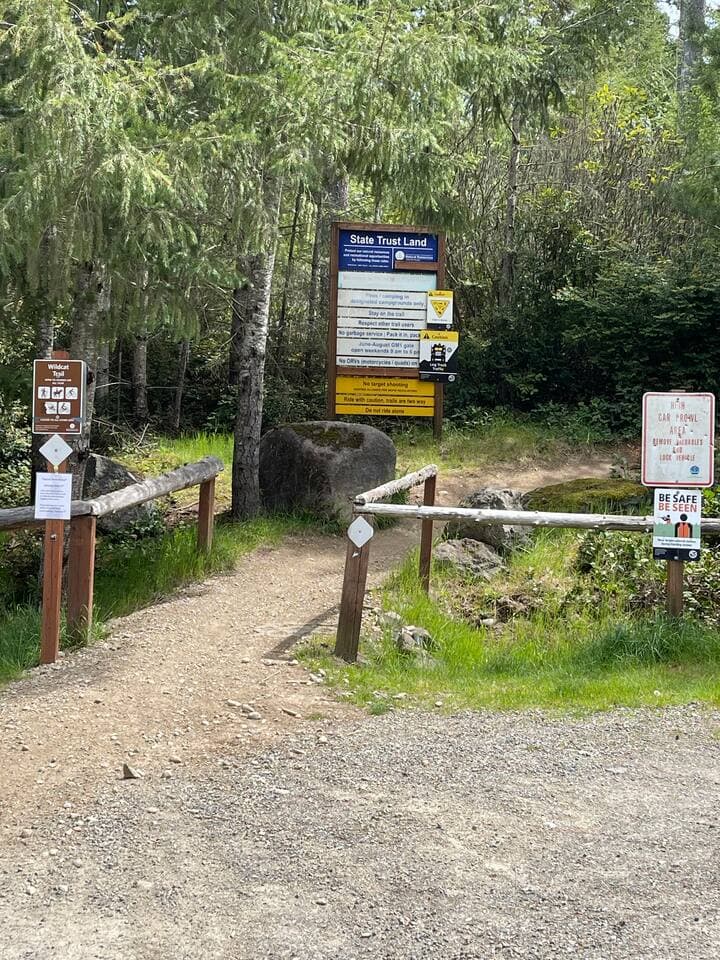 The nearby trails have great facilities with parking and bathrooms.  The Wildcat Trailhead pictured here is a fantastic trail that leads to the top of Green Mountain for an amazing view of Mt Rainier, The Olympics and Puget Sound.