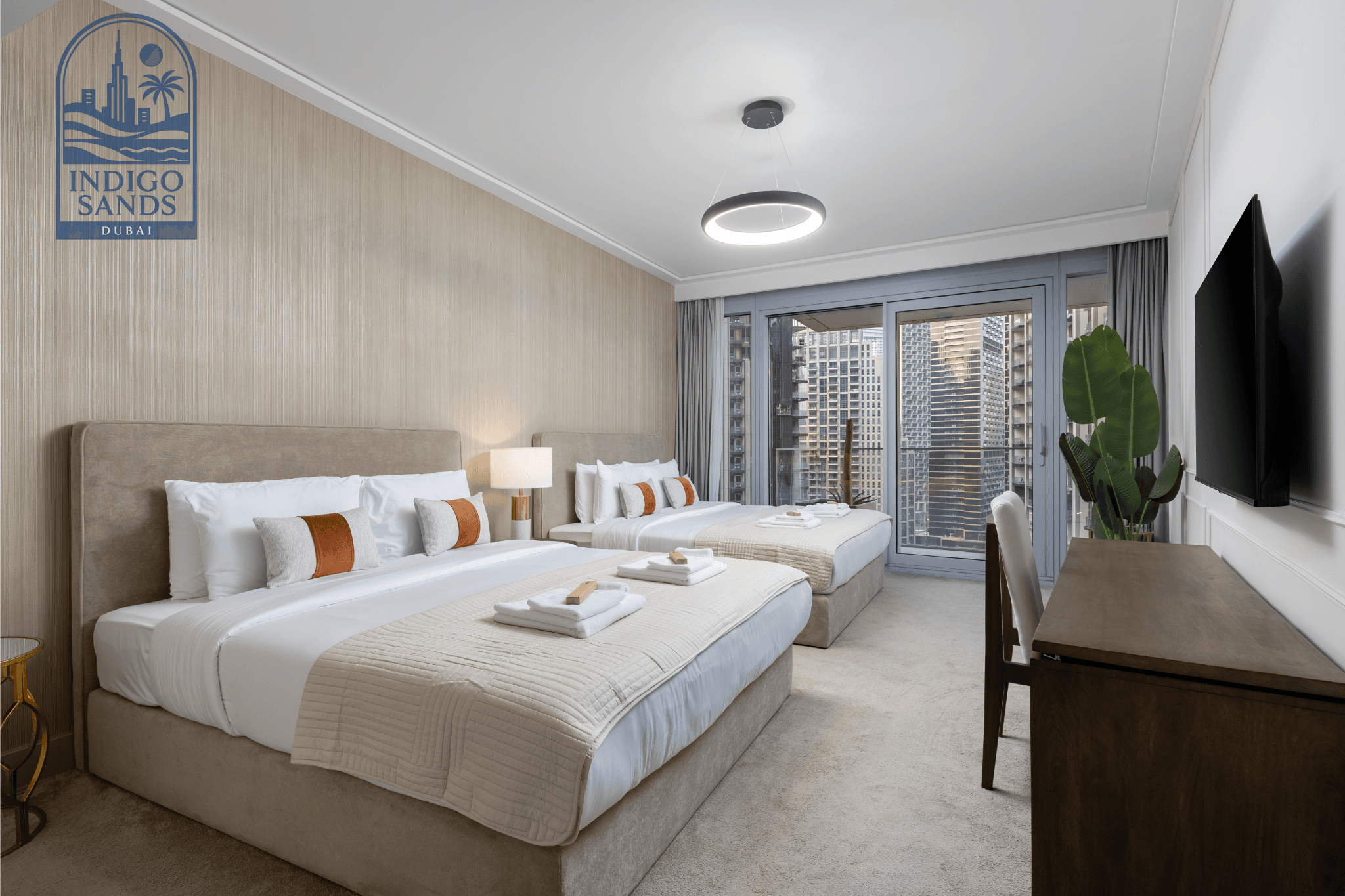 Primary suite with two King sized beds