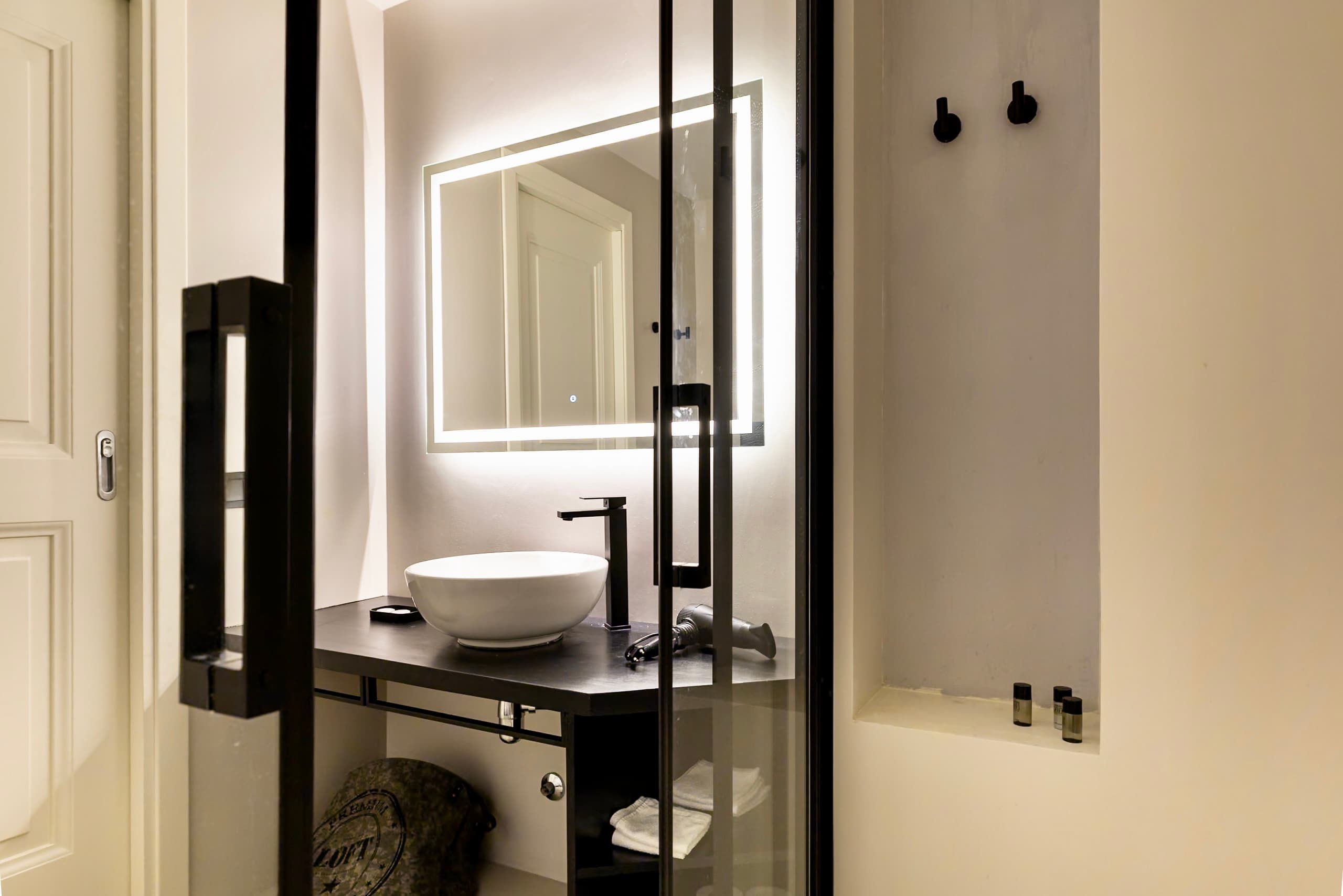 Lit-up mirror perfect for getting ready