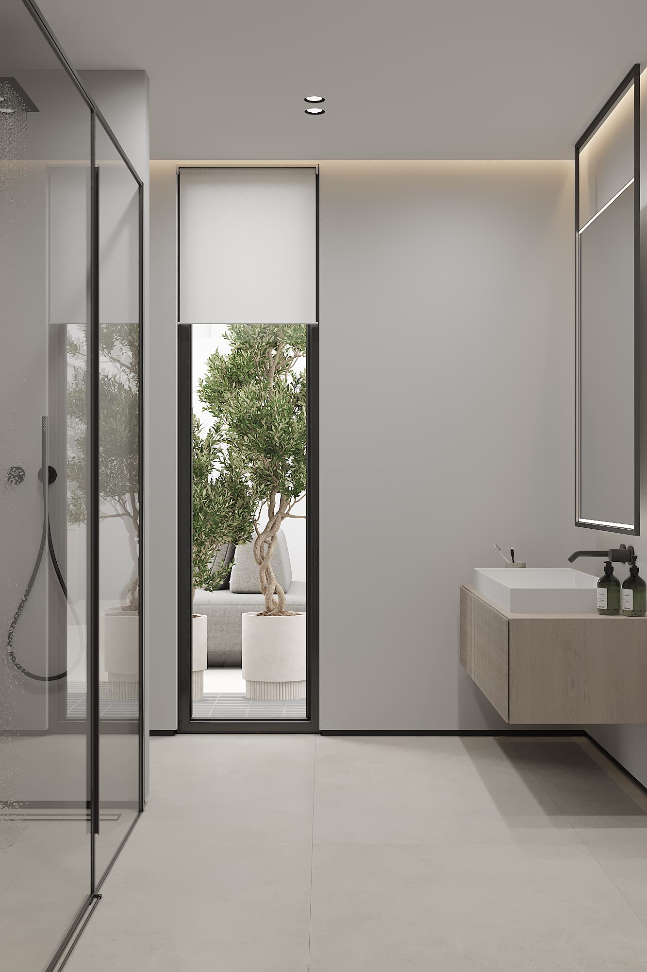 Luxurious bathroom with modern fixtures