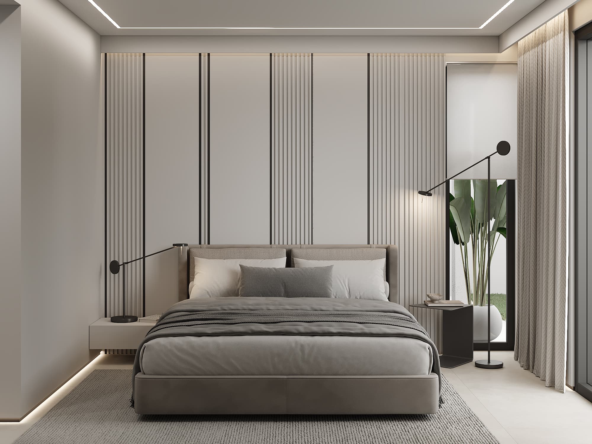 King-sized bed with premium linens