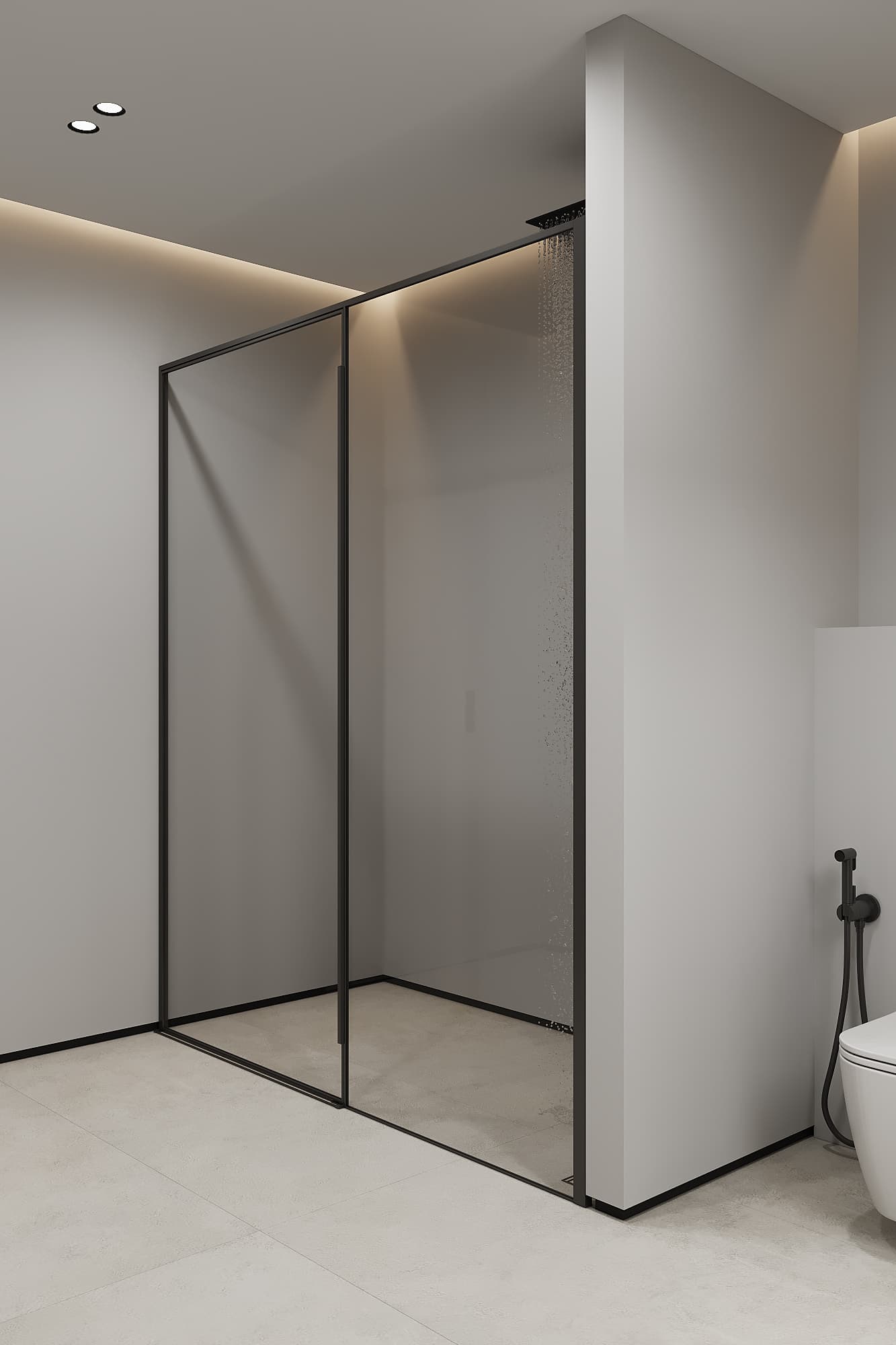 Large walk-in raind shower