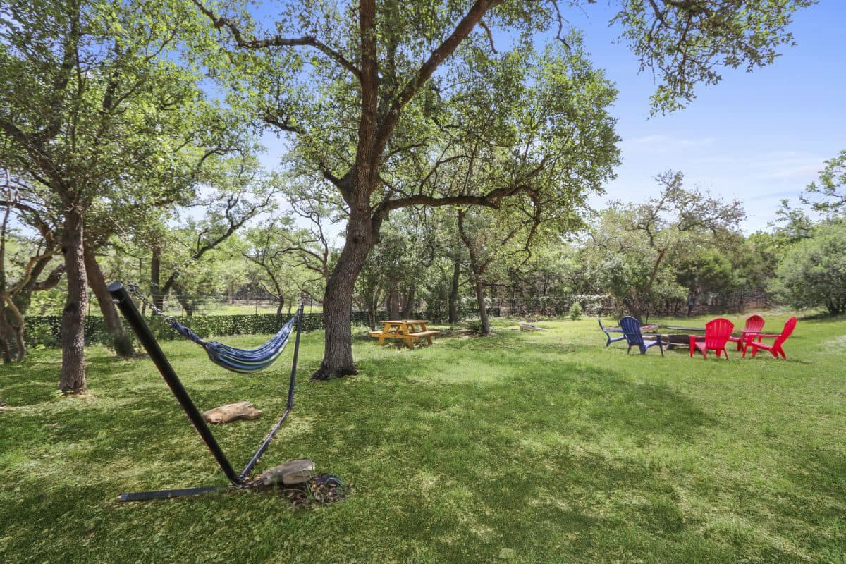 Large fenced in backyard