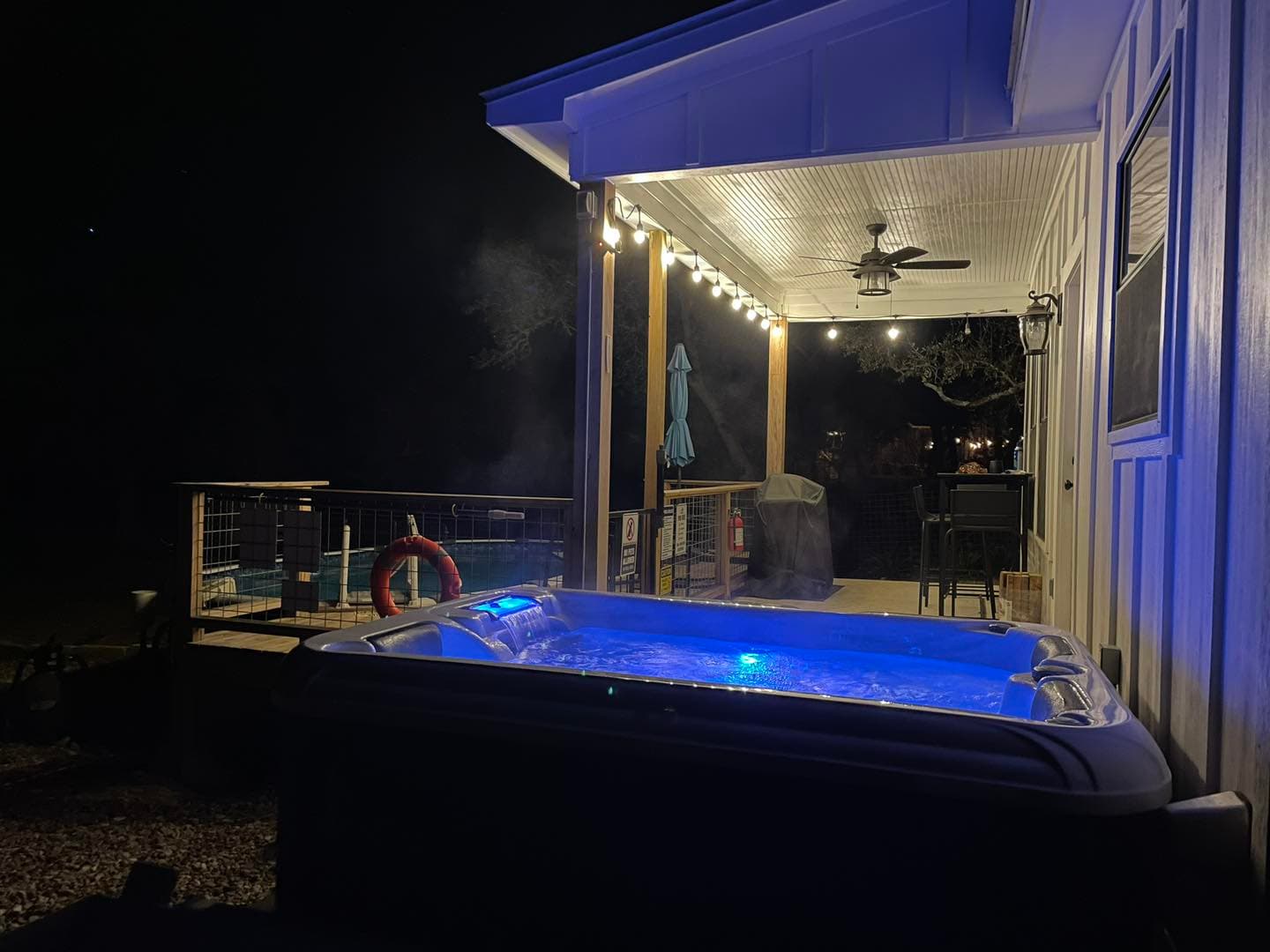 Hot tub at night