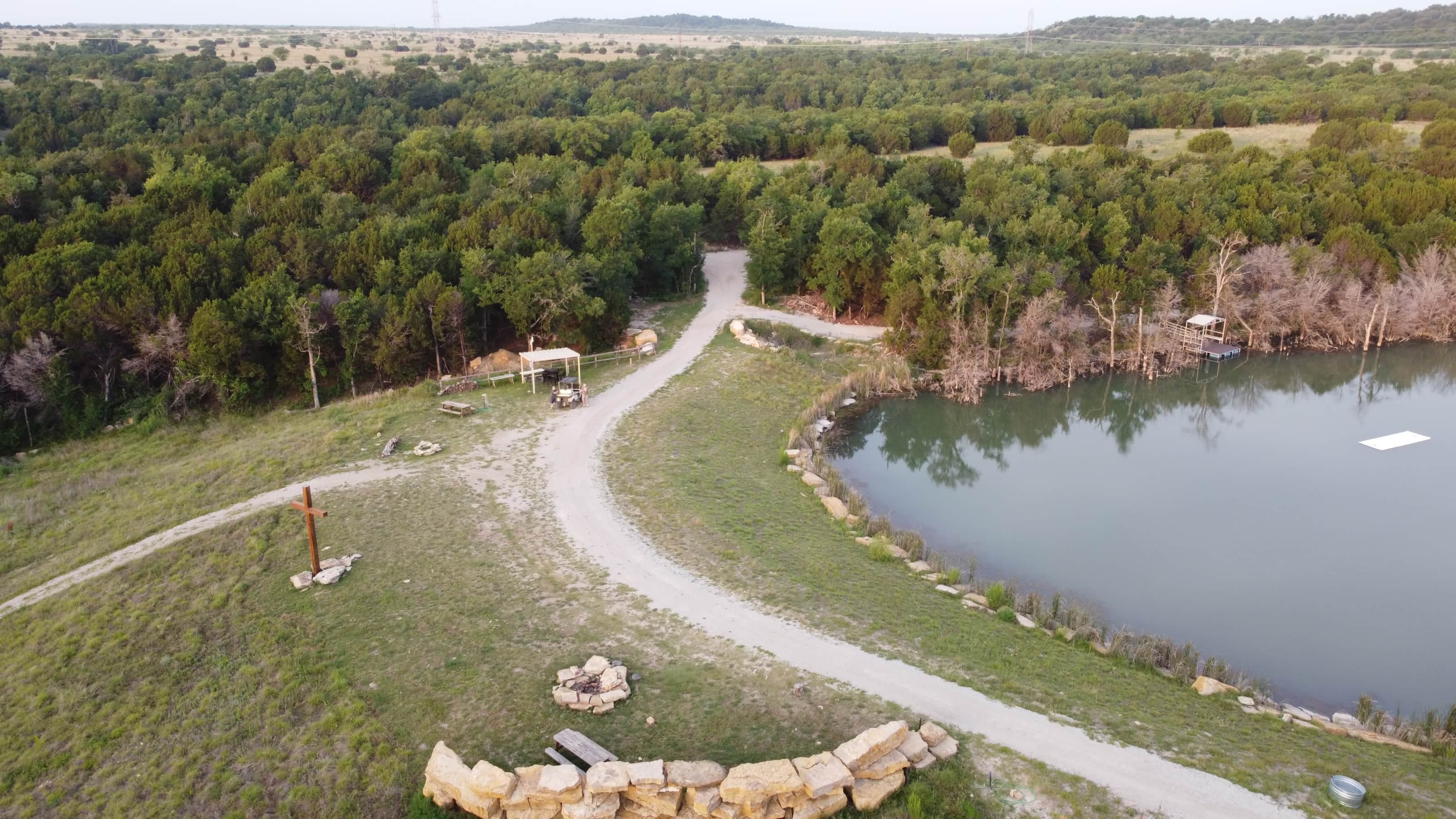Top of Dam Lake Godstone Drone