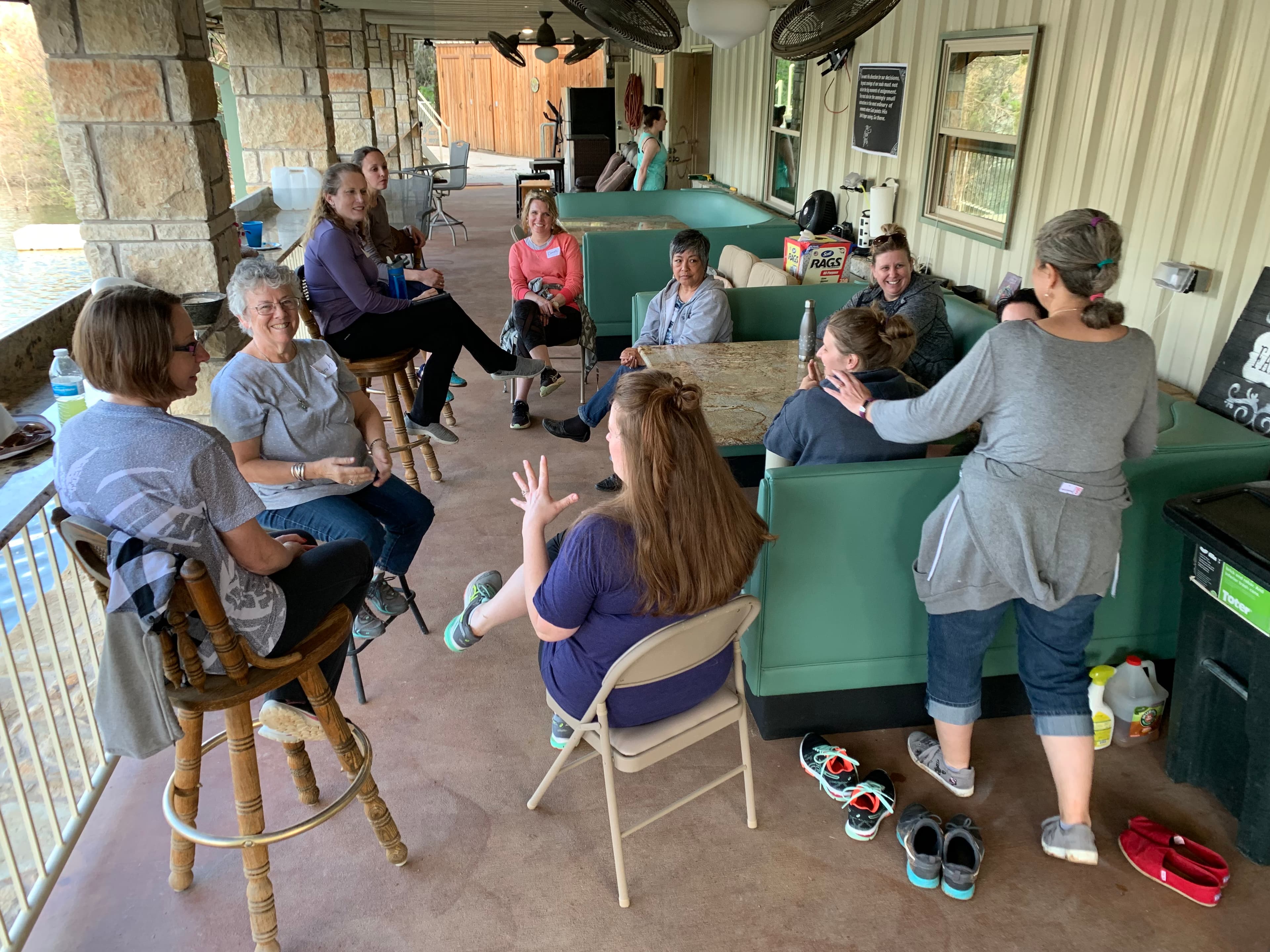 Texas Family Reunion Lake Godstone Lodge porch