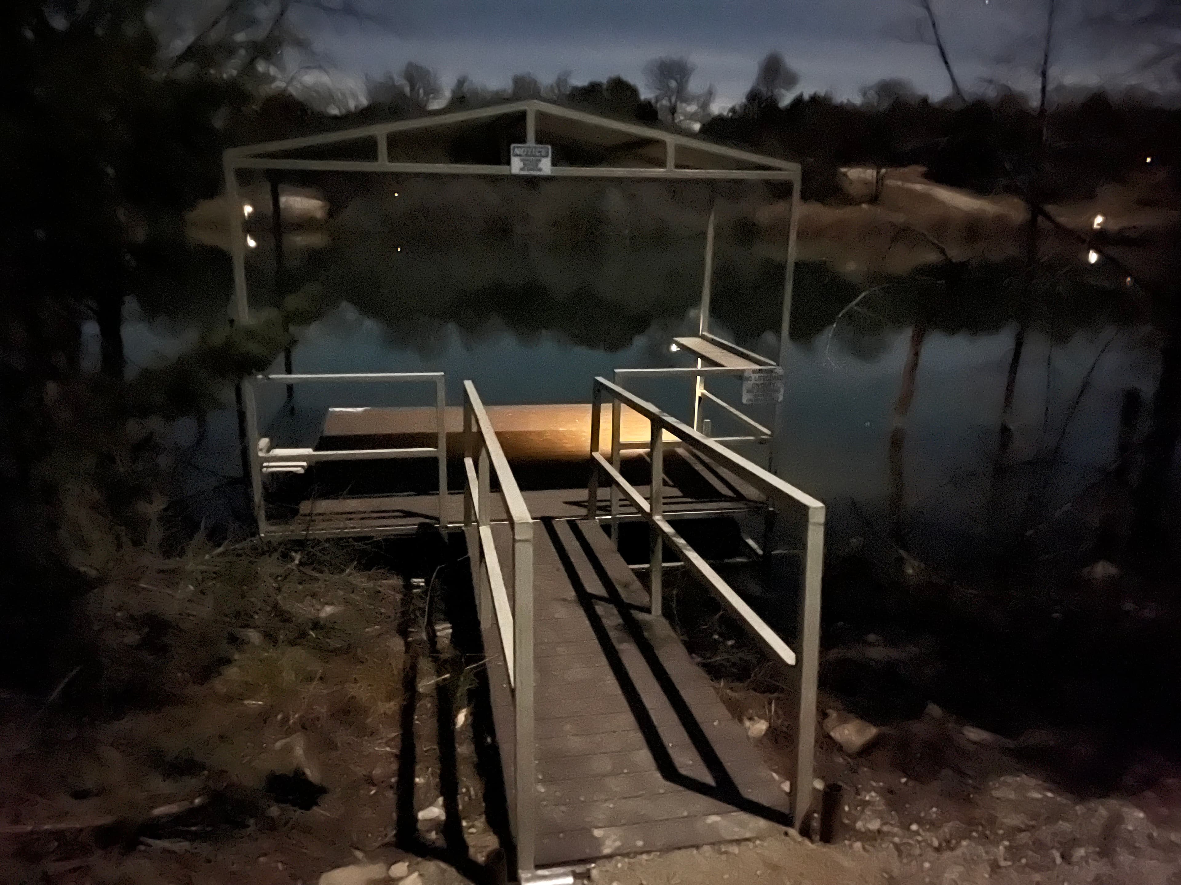 Lake Godstone Docks night lighting