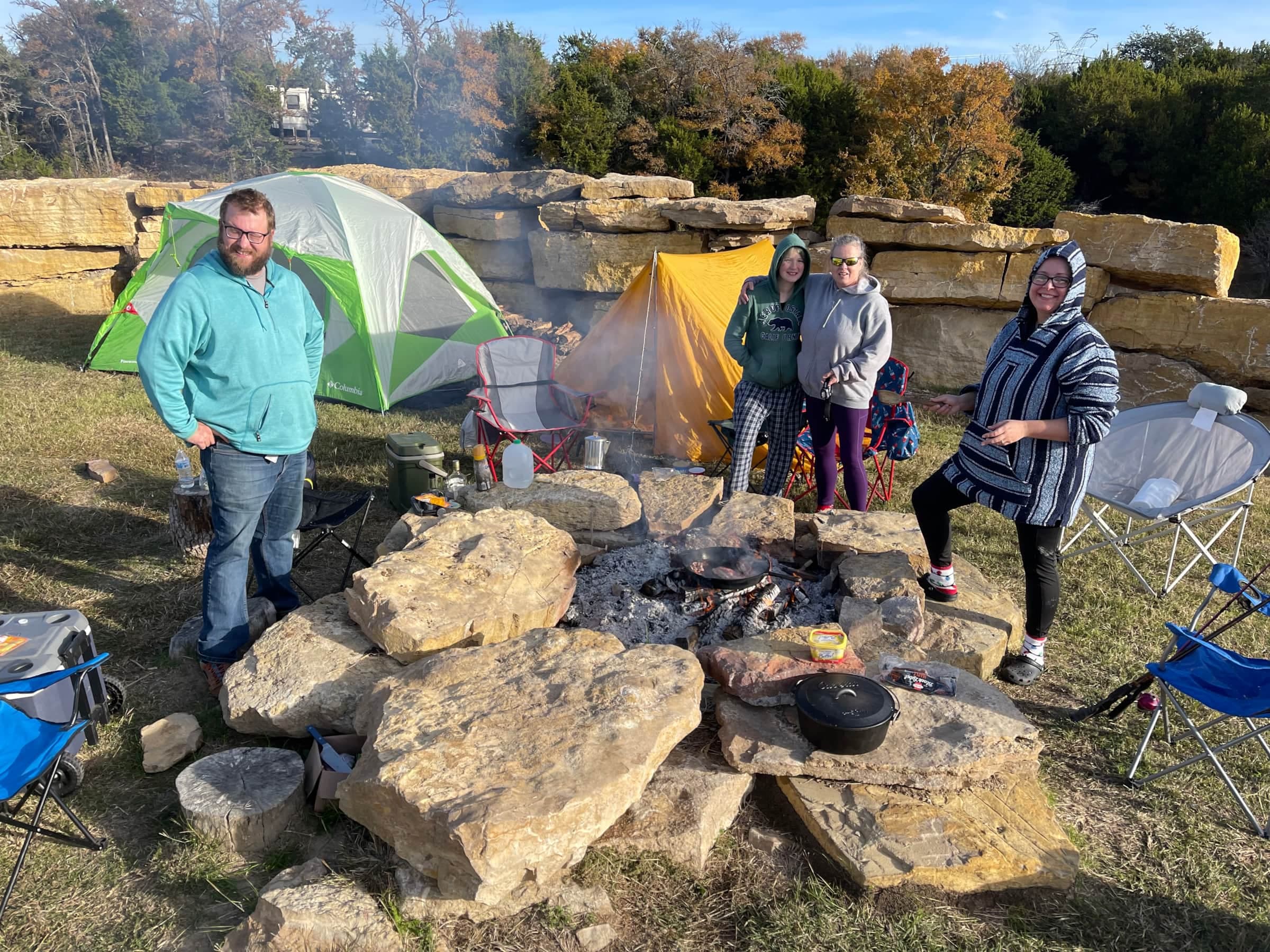 Texas Camping Lake Godstone Fire Pit at Top of Dam Group Campground