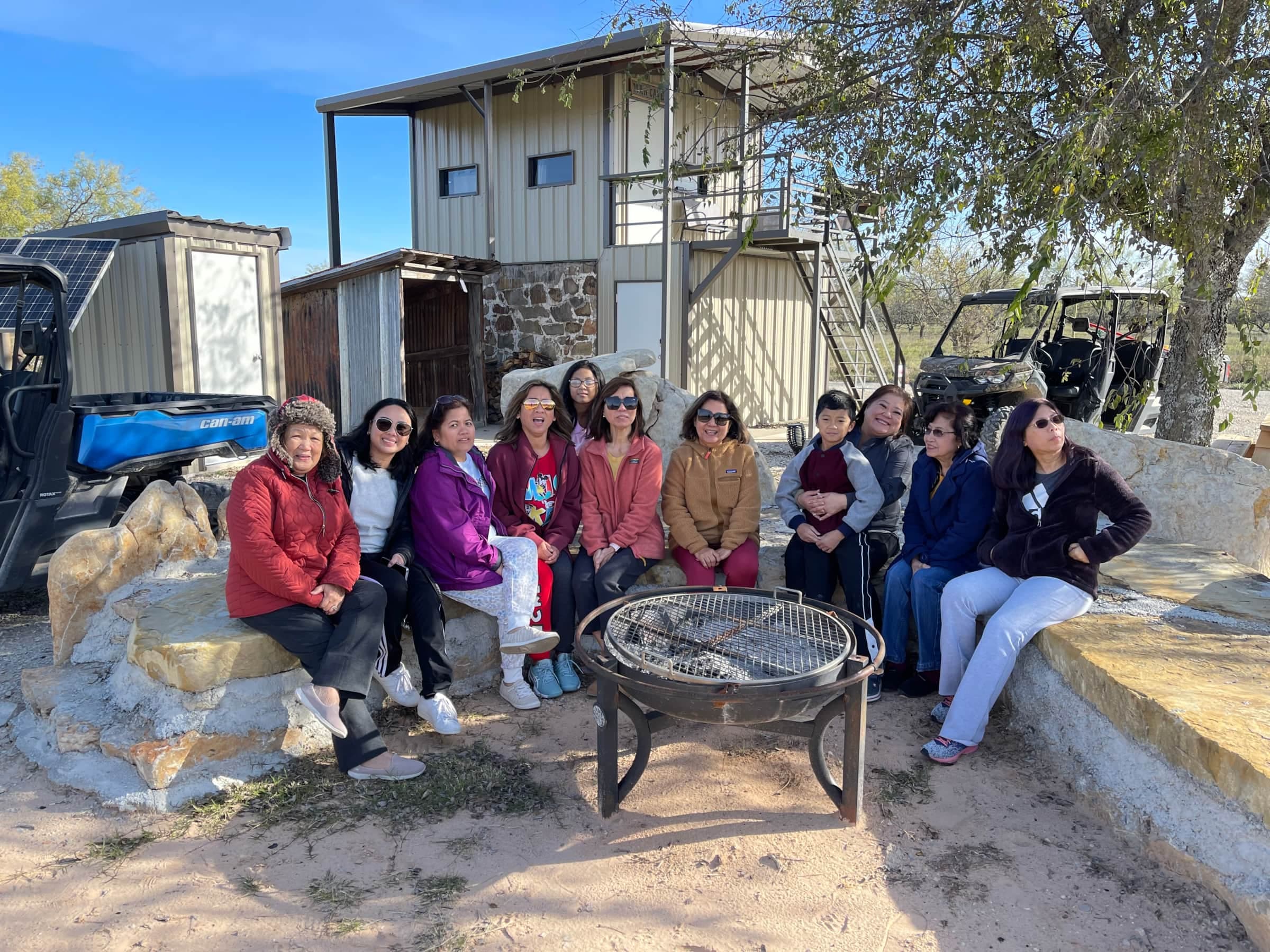 Texas Family Reunion Lake Godstone Wilderness Roost Cabin Fire Pit