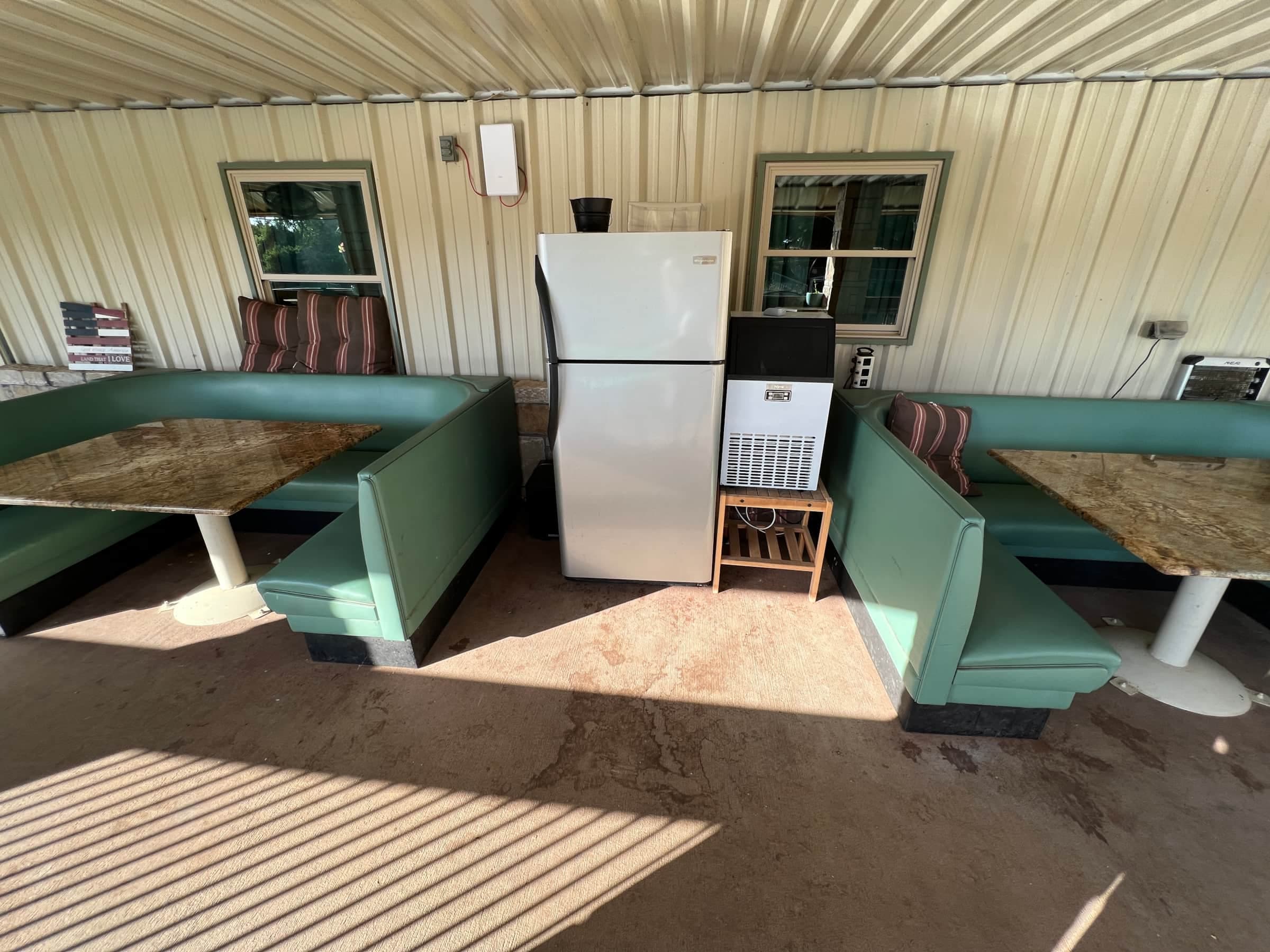Lake Godstone Lodge Porch Fridge and Icemaker