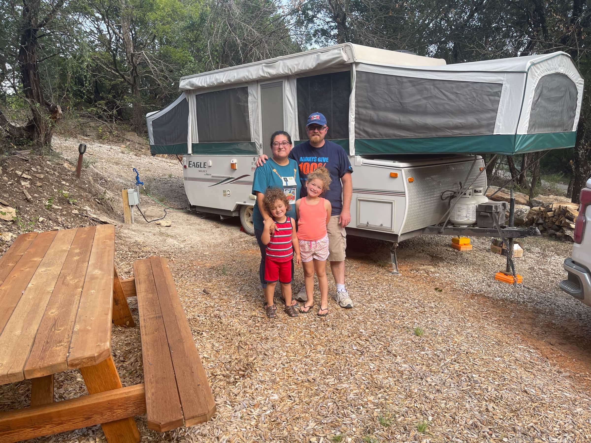 Tent camper at Lake Godstone