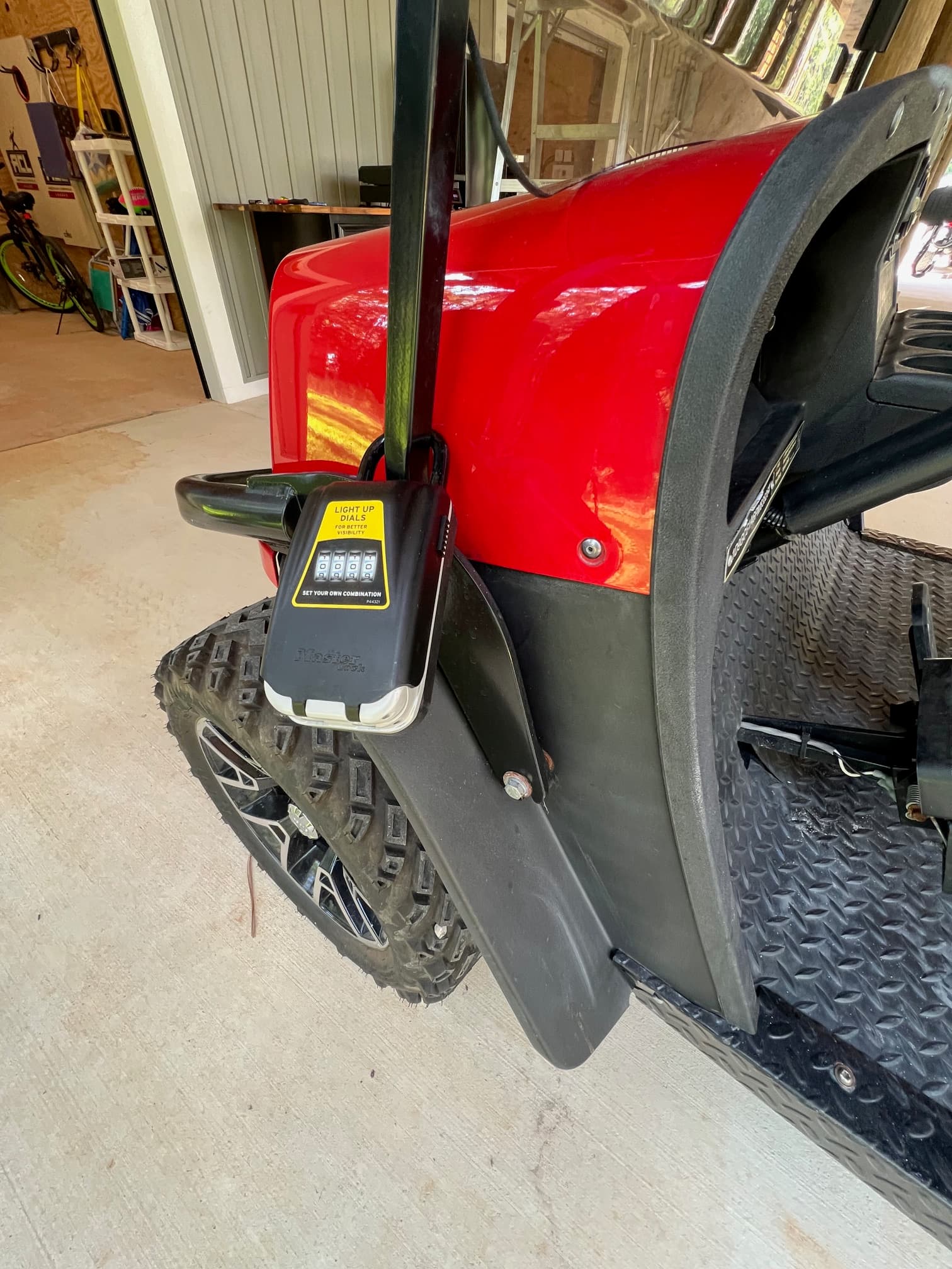 Lock box for golf cart