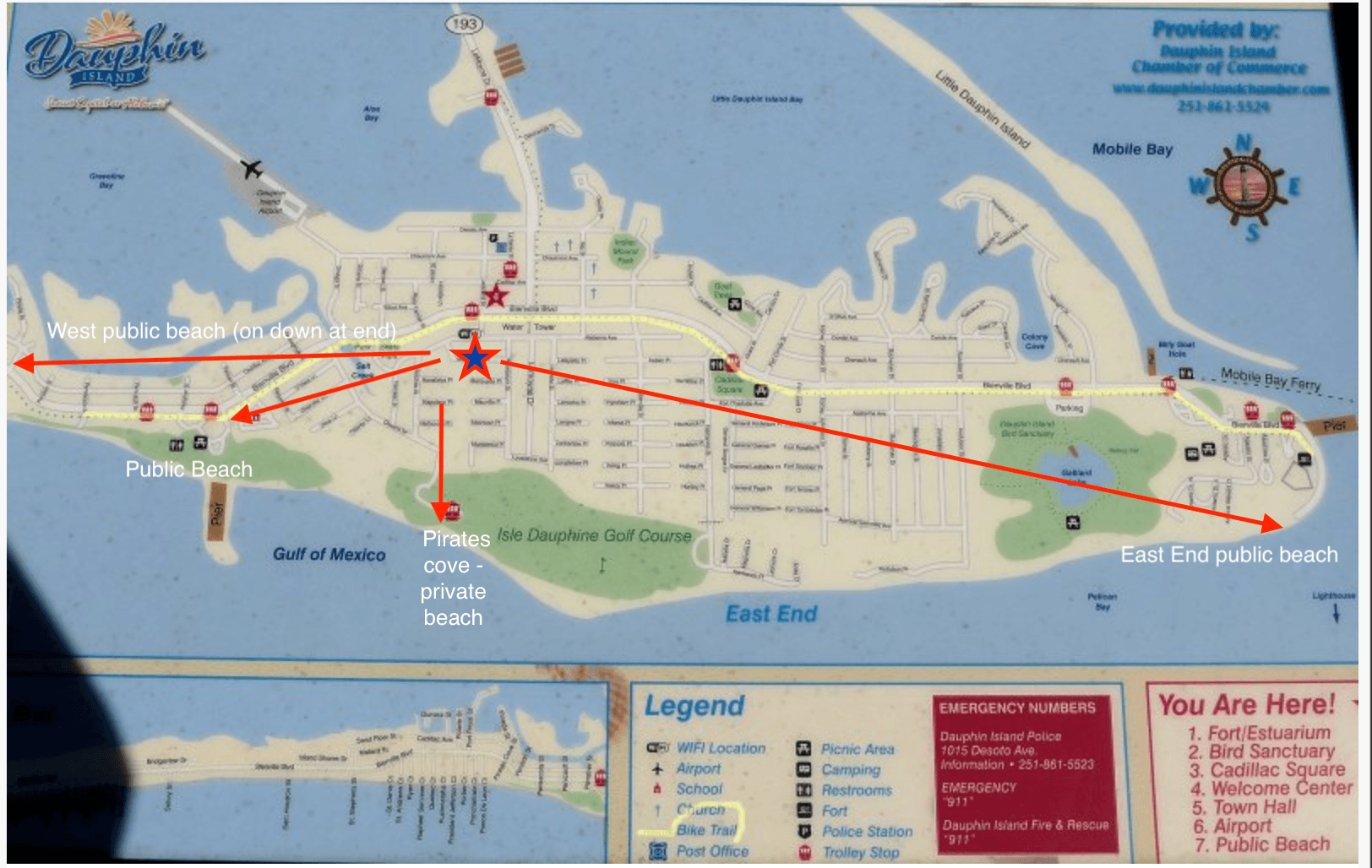 Dauphin island beach map