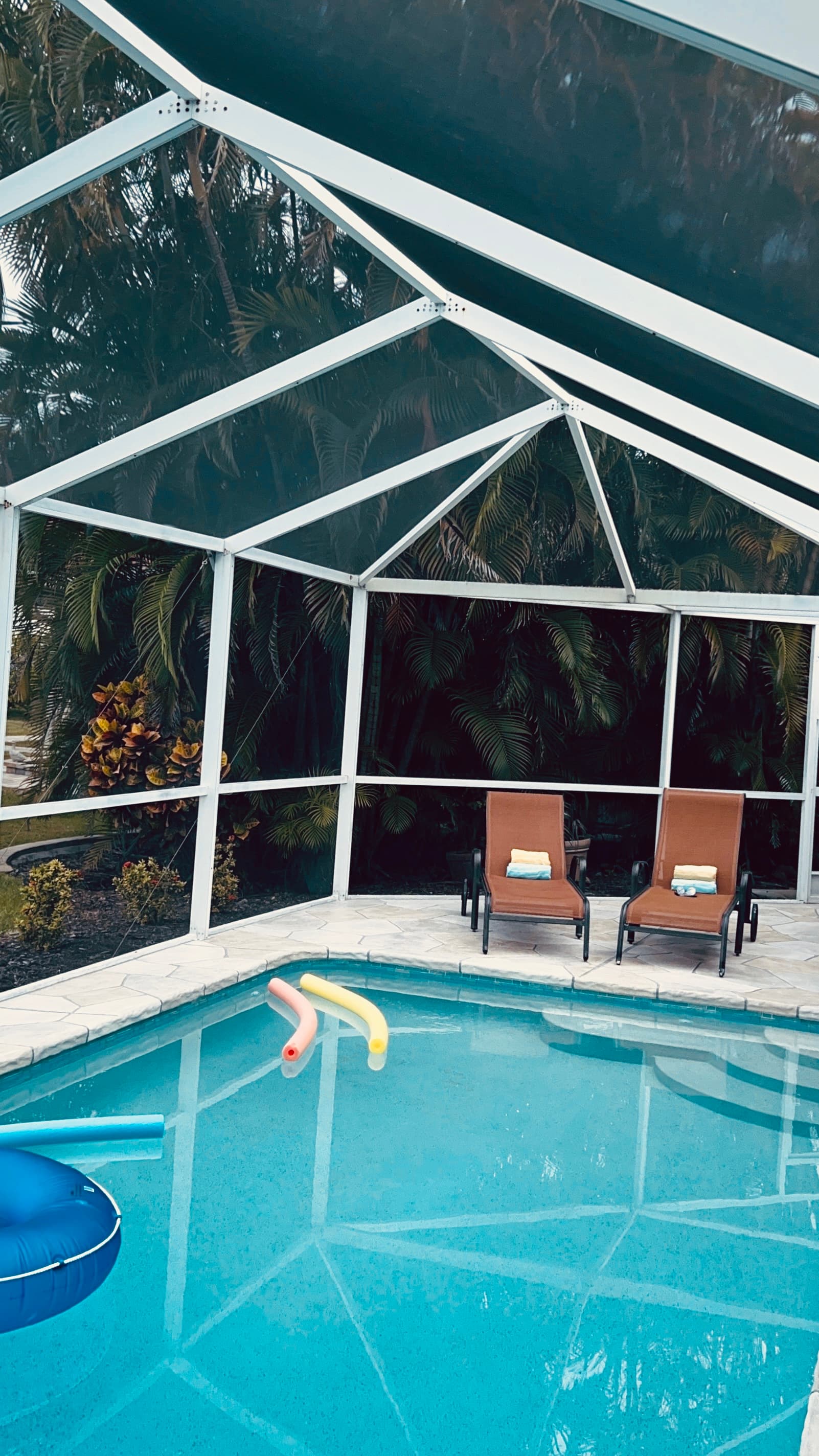 Lounge by the renovated heated pool.