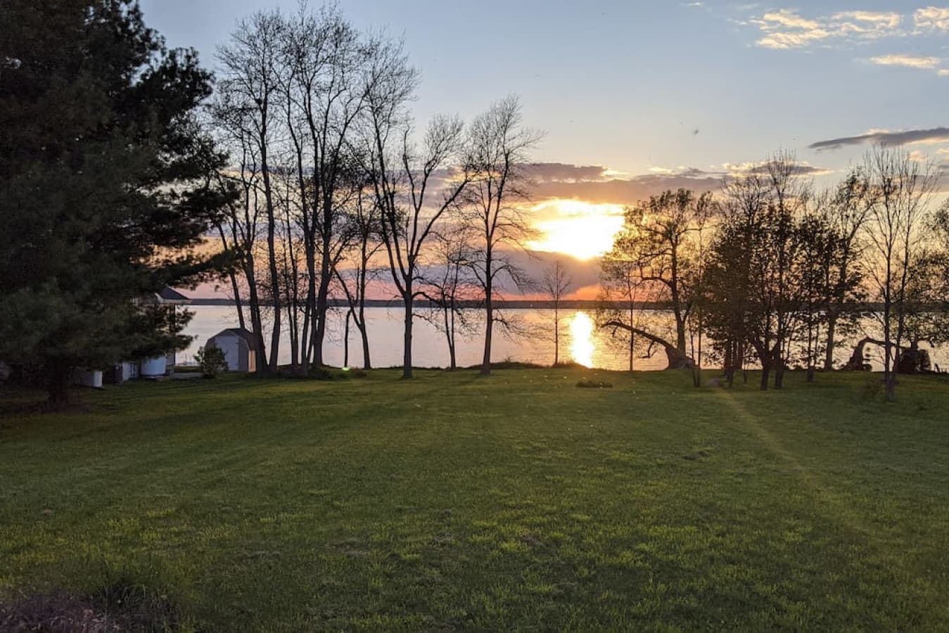 Sunset at the public boat launch, located right around the corner!