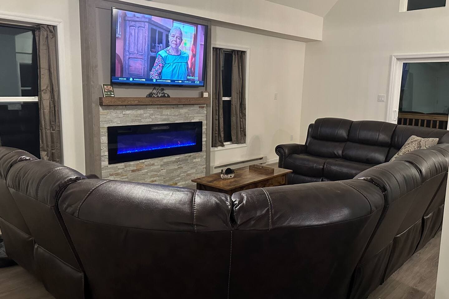 75 inch tv and electric fireplace